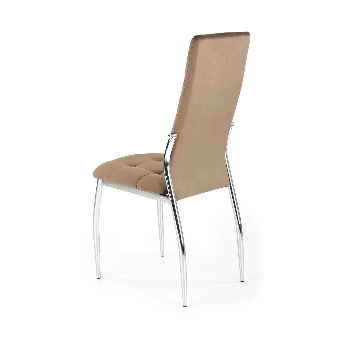 Scaun cromat bucatarie K416, bej, stofa catifelata, 43x54x101 cm