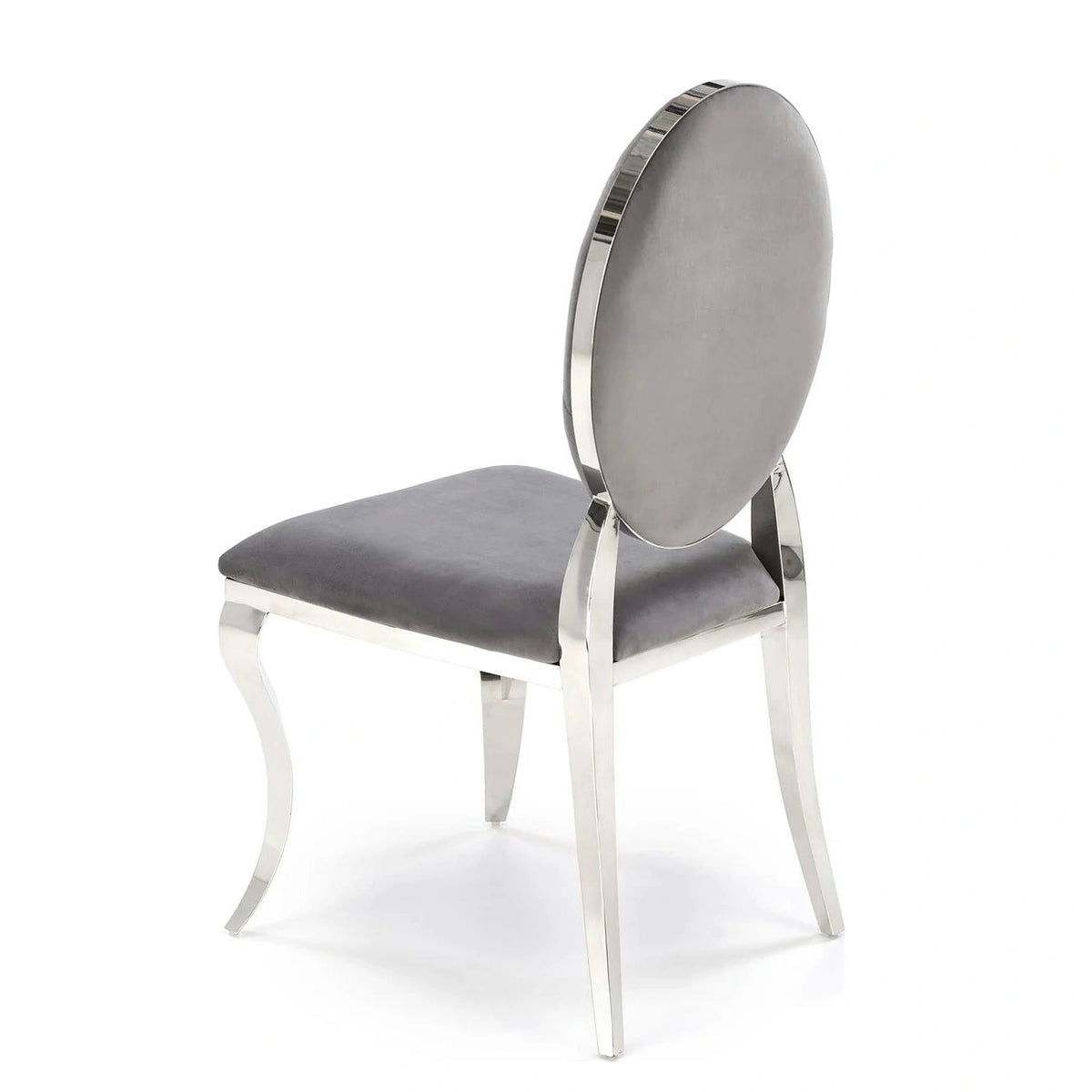 Scaun cromat K555, gri/argintiu, stofa catifelata/metal, 48x52x96 cm