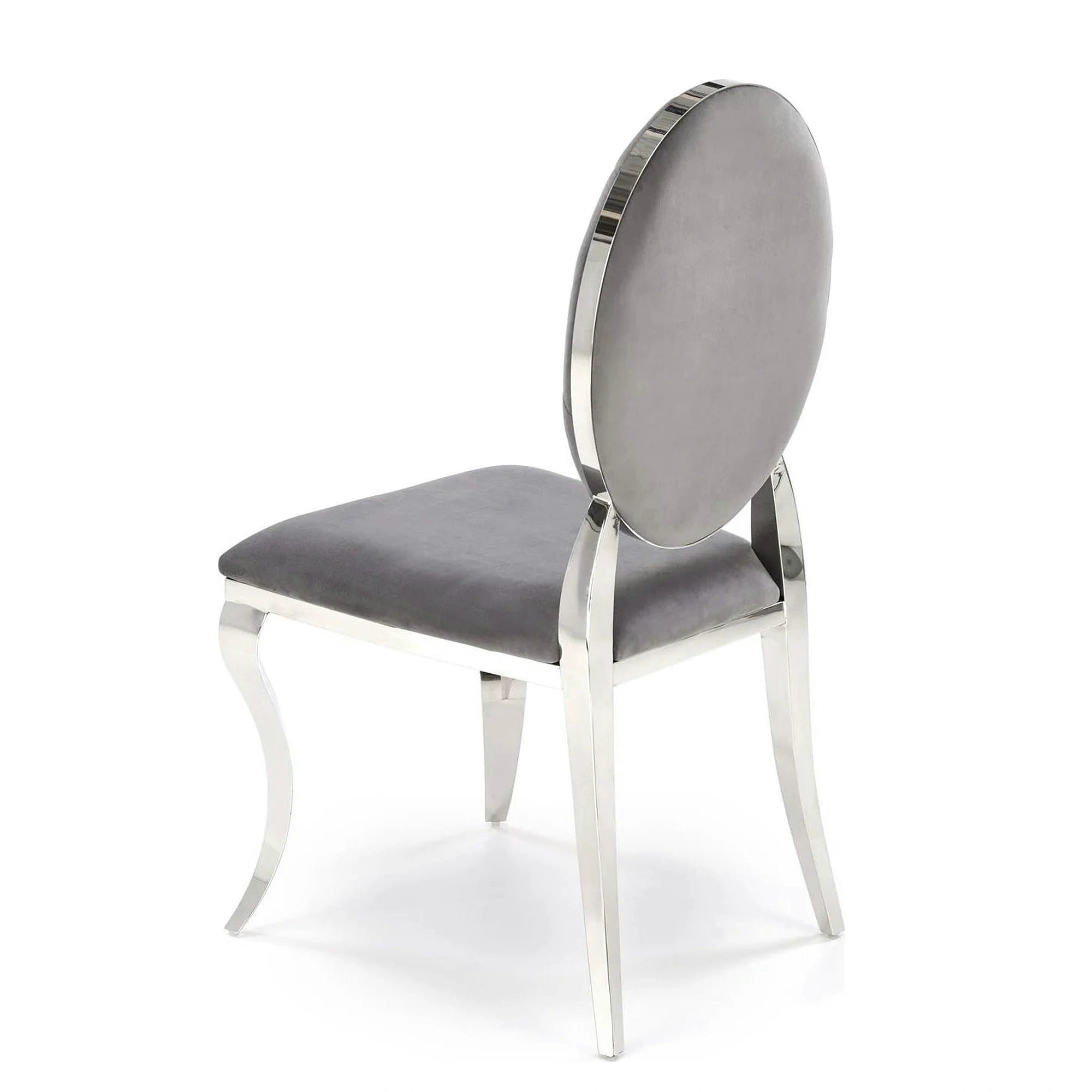 Scaun cromat K555, gri/argintiu, stofa catifelata/metal, 48x52x96 cm