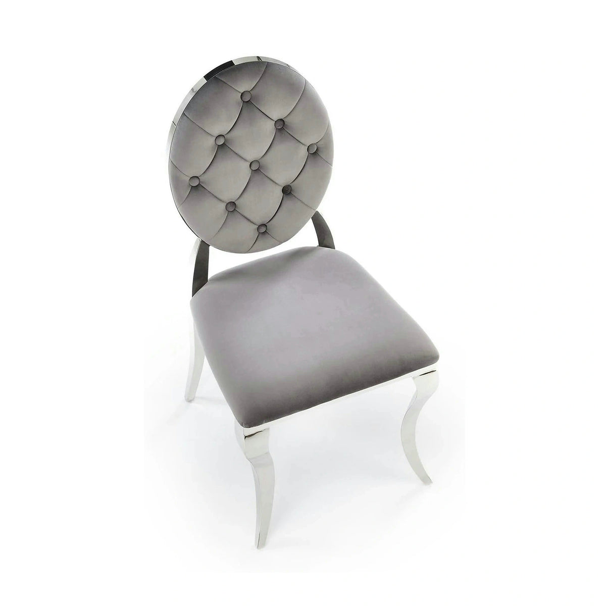Scaun cromat K555, gri/argintiu, stofa catifelata/metal, 48x52x96 cm