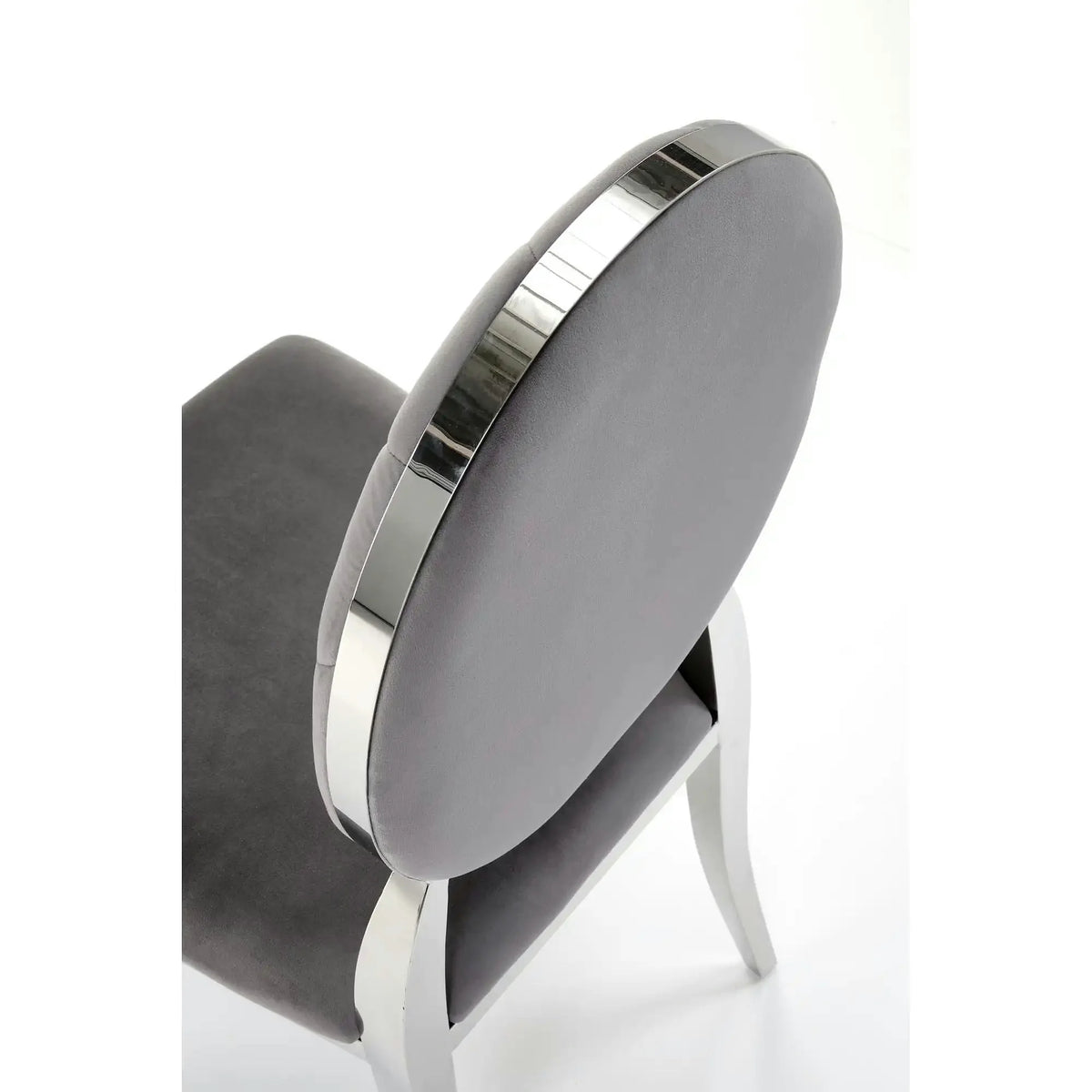 Scaun cromat K555, gri/argintiu, stofa catifelata/metal, 48x52x96 cm
