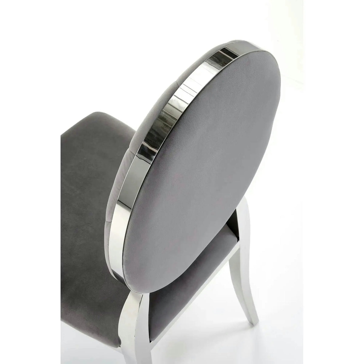 Scaun cromat K555, gri/argintiu, stofa catifelata/metal, 48x52x96 cm