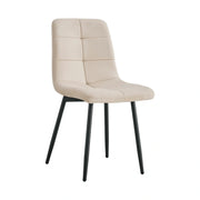 Scaun DAMIA TIP 1, bej/negru, stofa catifelata/metal, 45x58x89 cm
