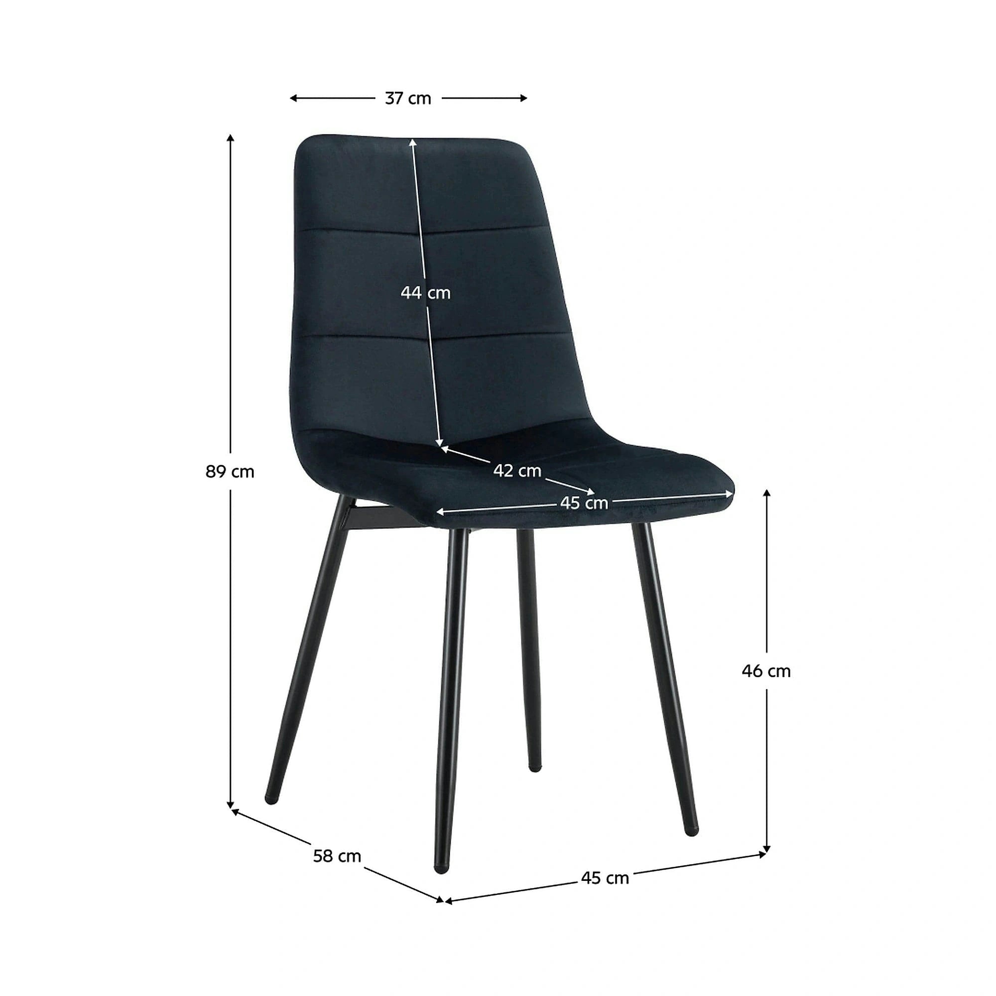 Scaun DAMIA TIP 1, negru, stofa catifelata/metal, 45x58x89 cm