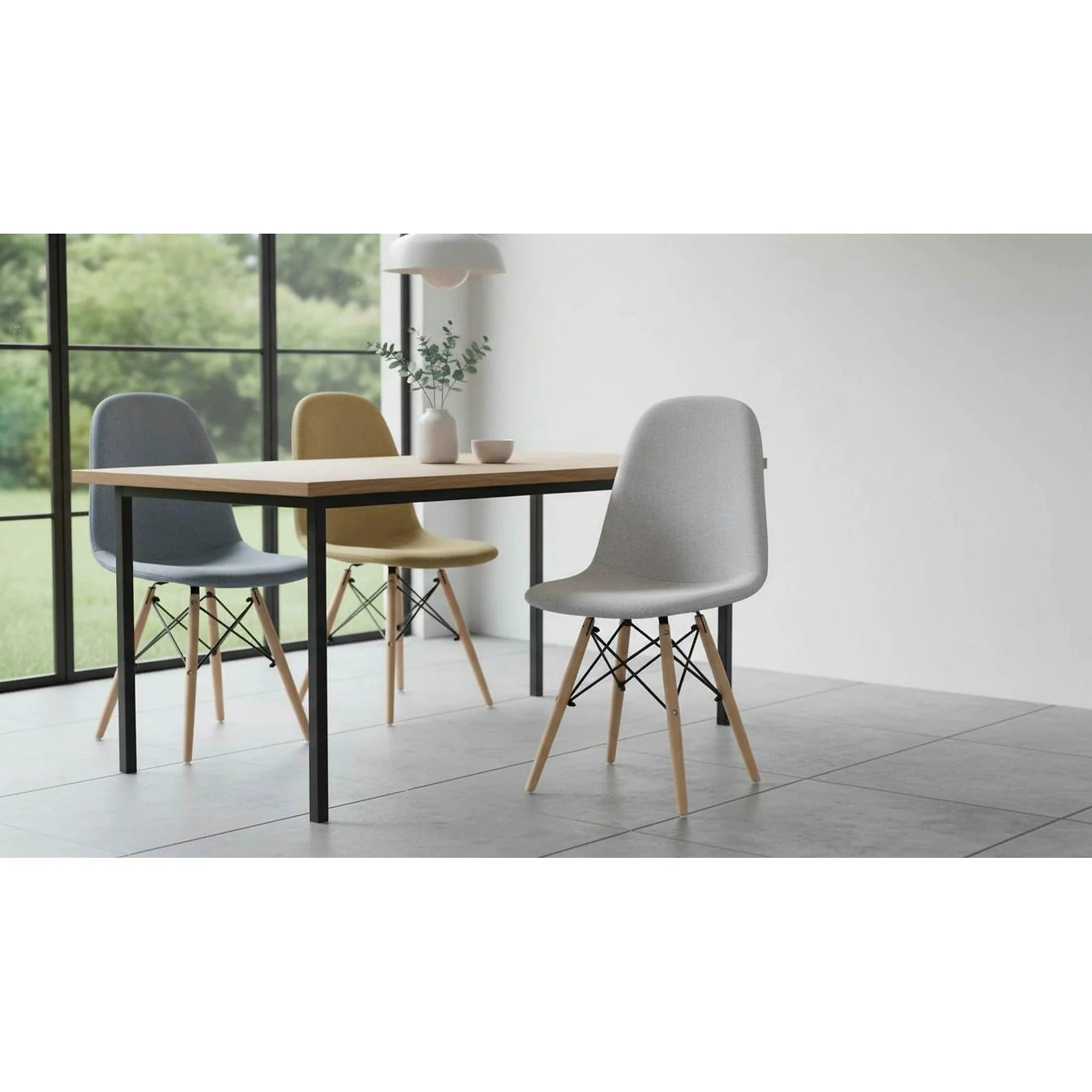Scaun DARELA NEW, gri deschis/fag, stofa clasica/lemn, 45x51x83 cm