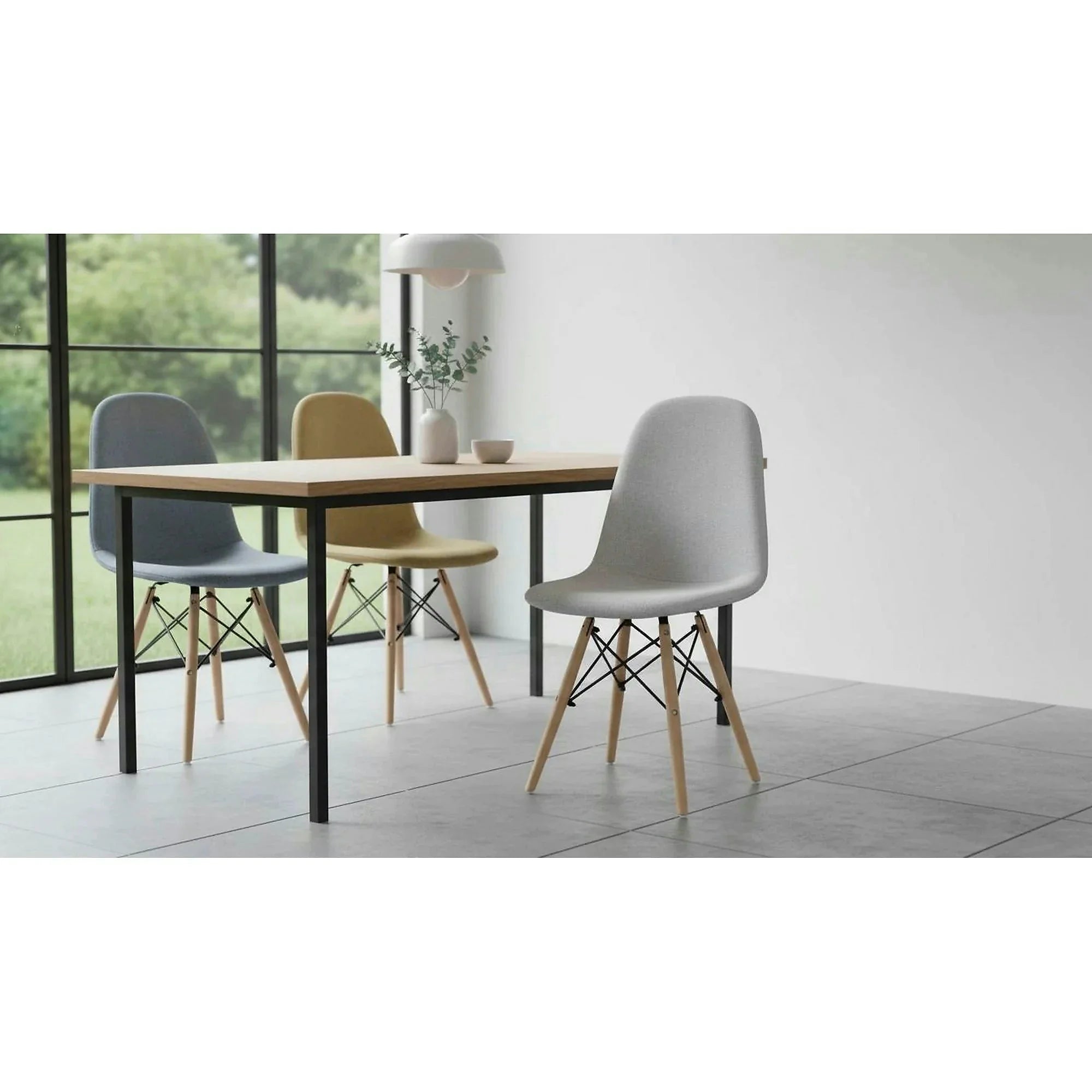 Scaun DARELA NEW, gri deschis/fag, stofa clasica/lemn, 45x51x83 cm
