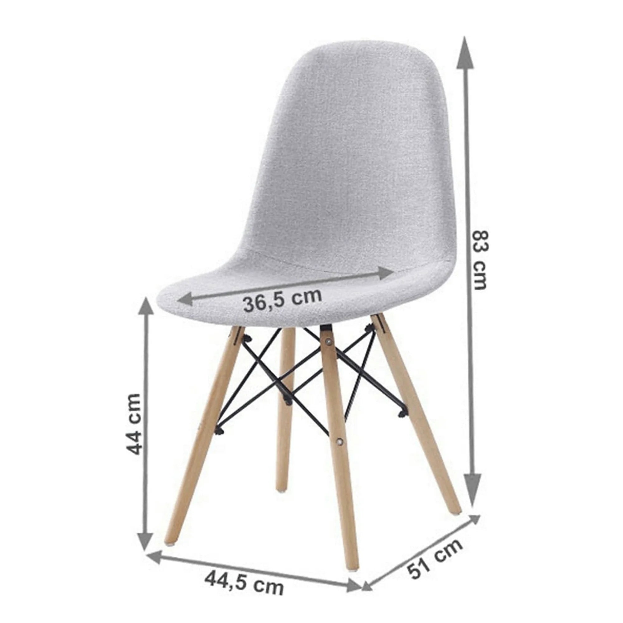 Scaun DARELA NEW, gri deschis/fag, stofa clasica/lemn, 45x51x83 cm