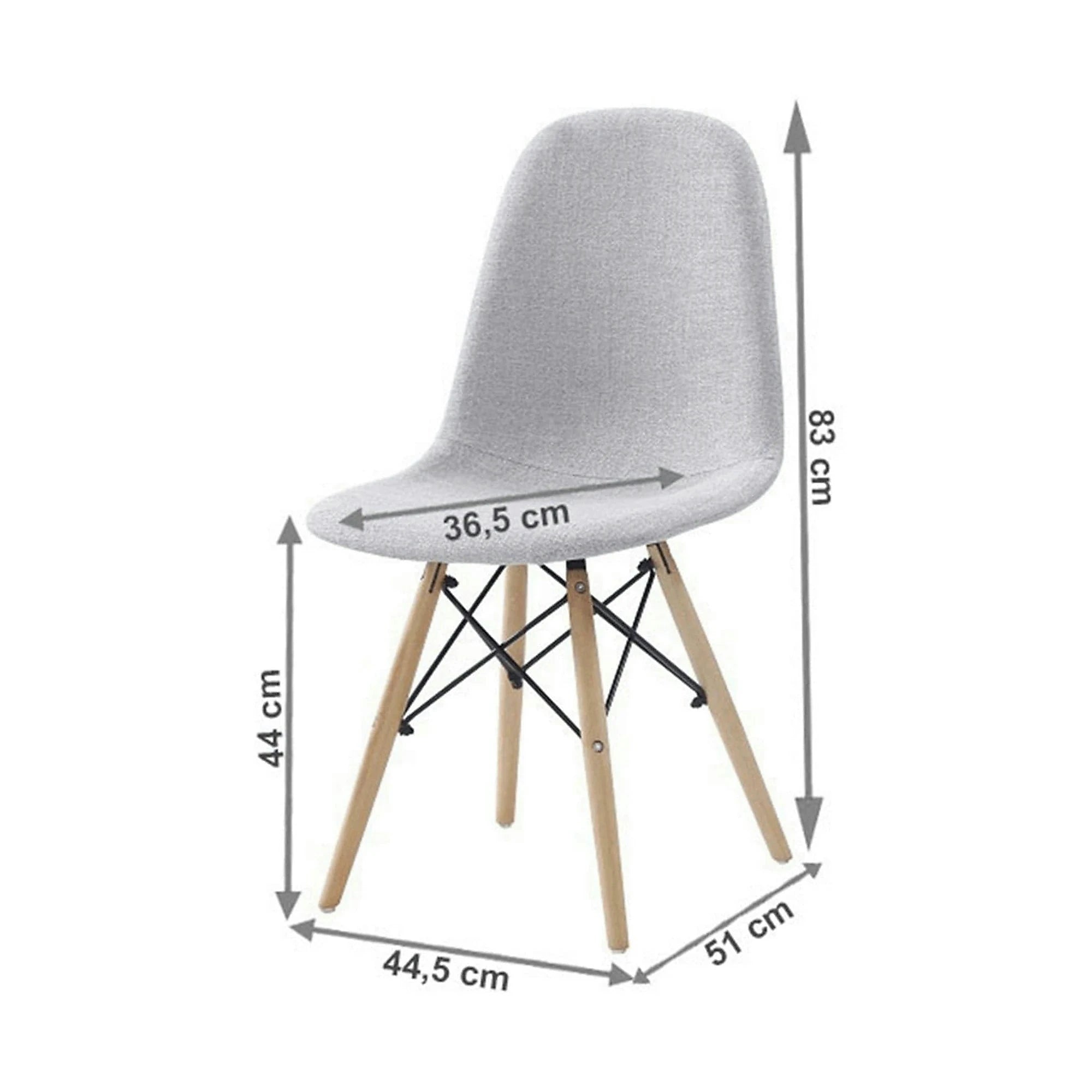 Scaun DARELA NEW, gri deschis/fag, stofa clasica/lemn, 45x51x83 cm