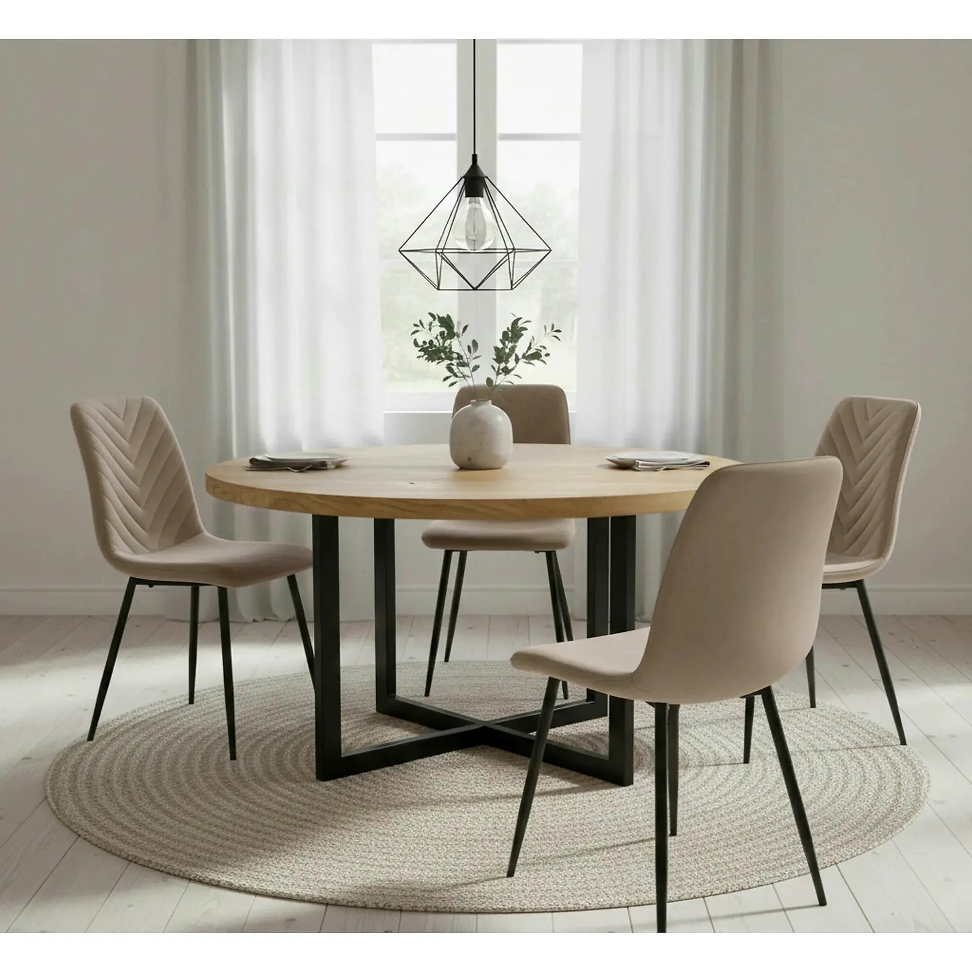 Scaun DAREN, bej inchis - Bluvel 40, stofa catifelata/metal, 45x39x91 cm
