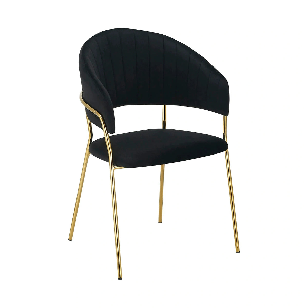 Scaun DASMIN TIP 1, negru/auriu, stofa catifelata/metal, 57x53x84 cm