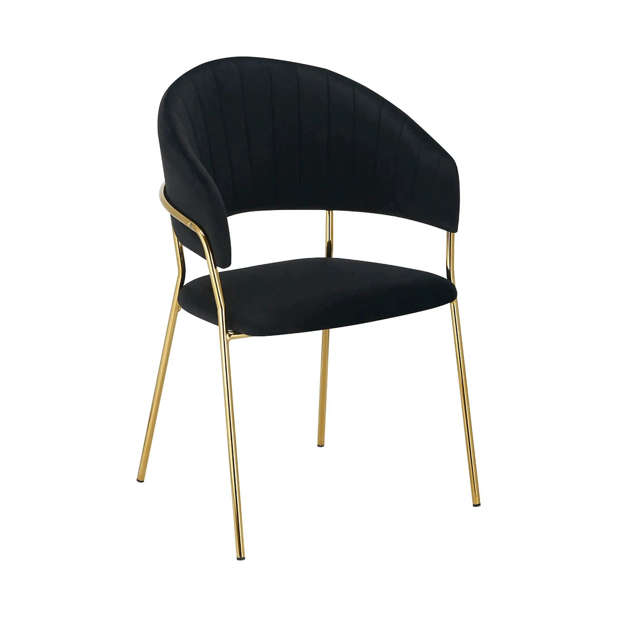 Scaun DASMIN TIP 1, negru/auriu, stofa catifelata/metal, 57x53x84 cm