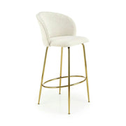 Scaun de bar auriu H116, stofa bucle/otel, 50x59x101 cm