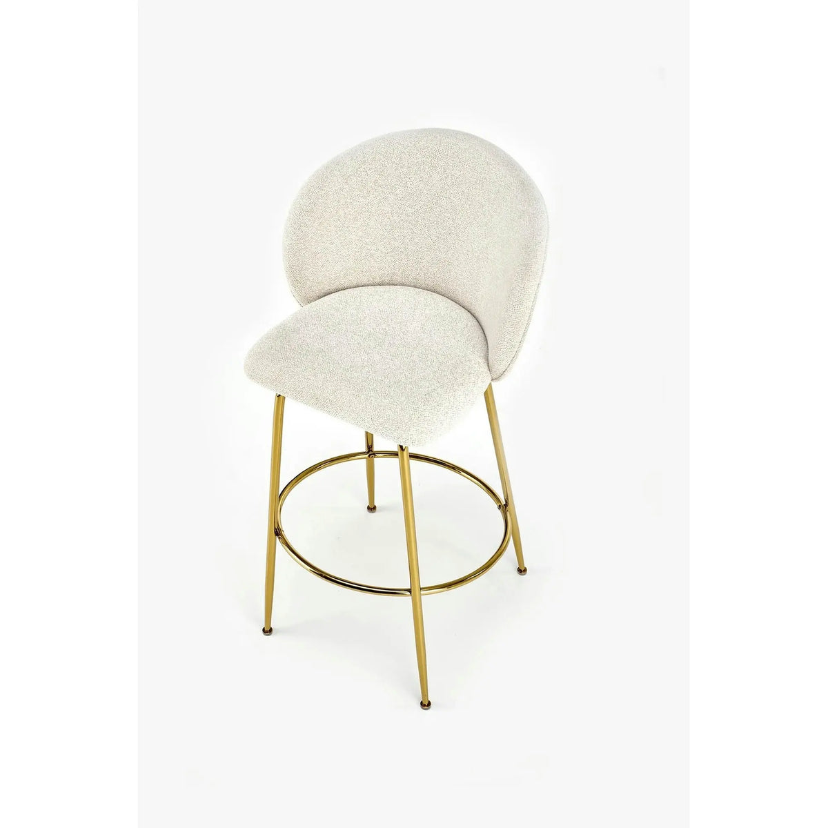 Scaun de bar auriu H116, stofa bucle/otel, 50x59x101 cm