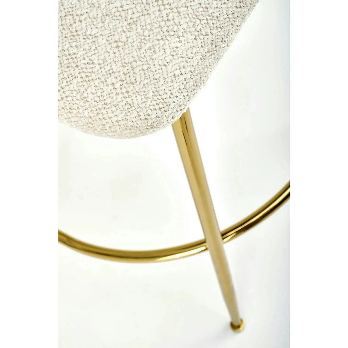 Scaun de bar auriu H116, stofa bucle/otel, 50x59x101 cm