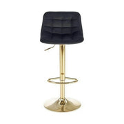 Scaun de bar auriu H120, stofa catifelata/otel, 43x44x84/106 cm
