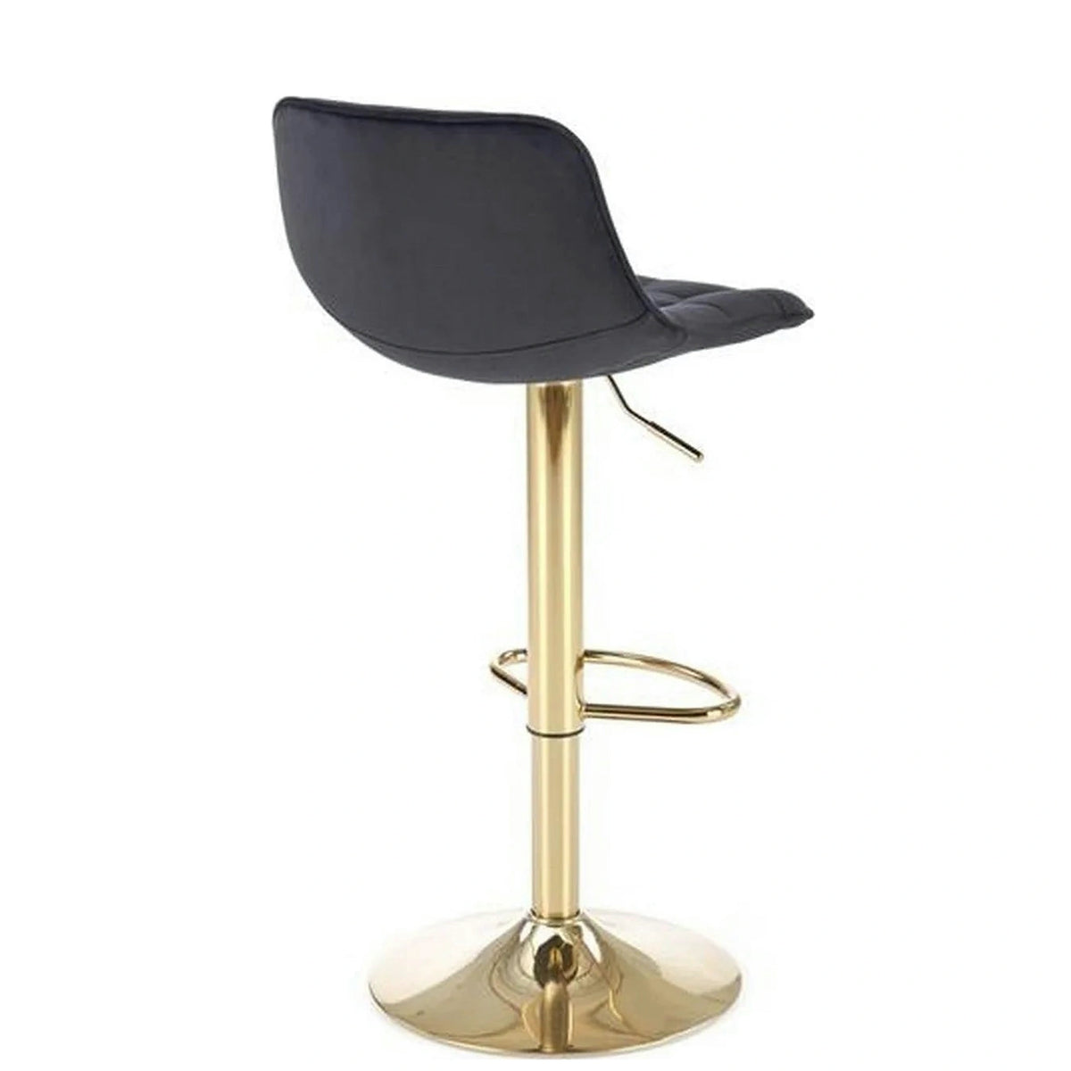 Scaun de bar auriu H120, stofa catifelata/otel, 43x44x84/106 cm