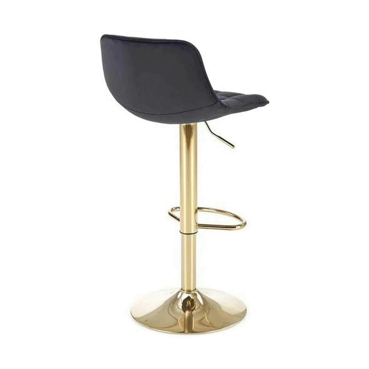 Scaun de bar auriu H120, stofa catifelata/otel, 43x44x84/106 cm