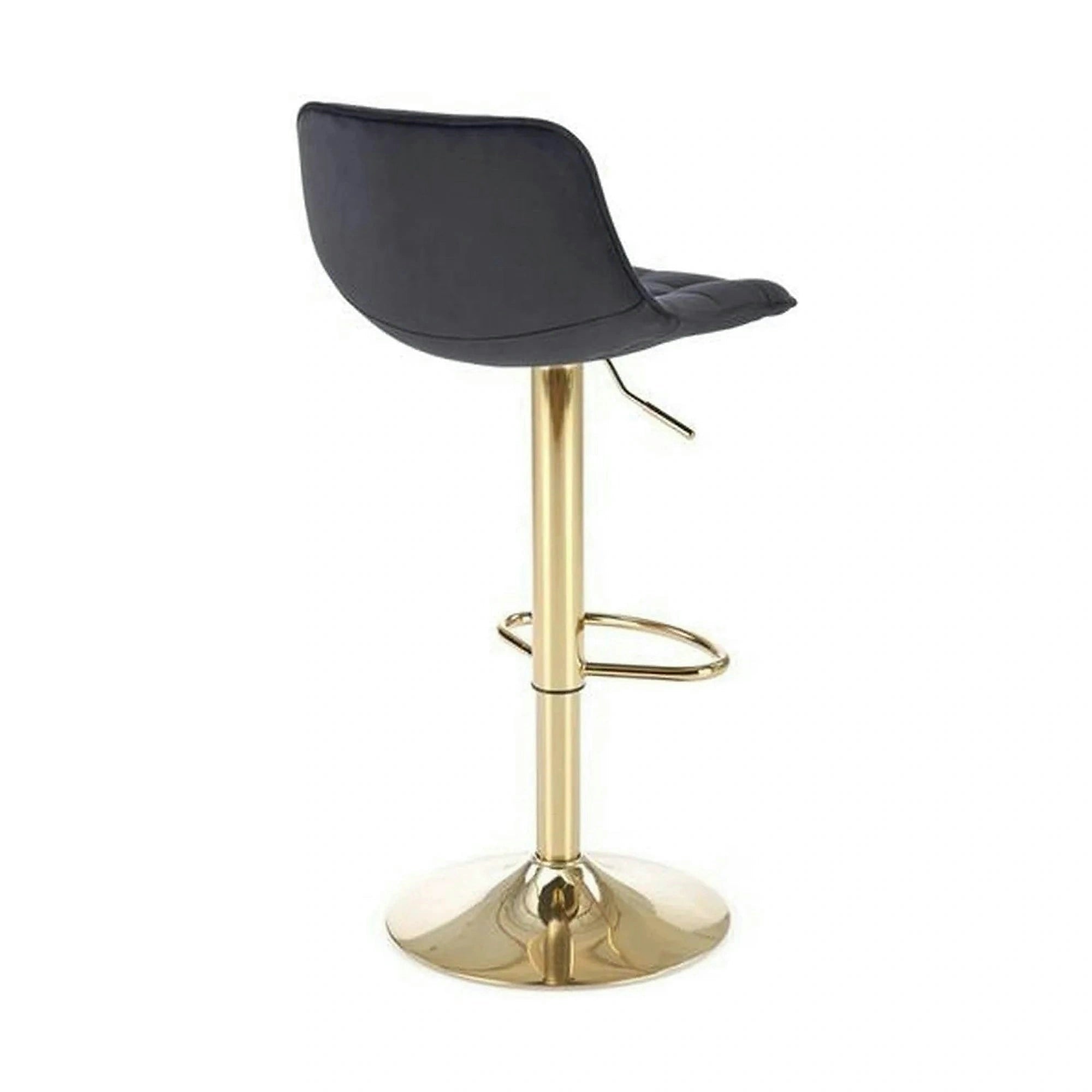 Scaun de bar auriu H120, stofa catifelata/otel, 43x44x84/106 cm