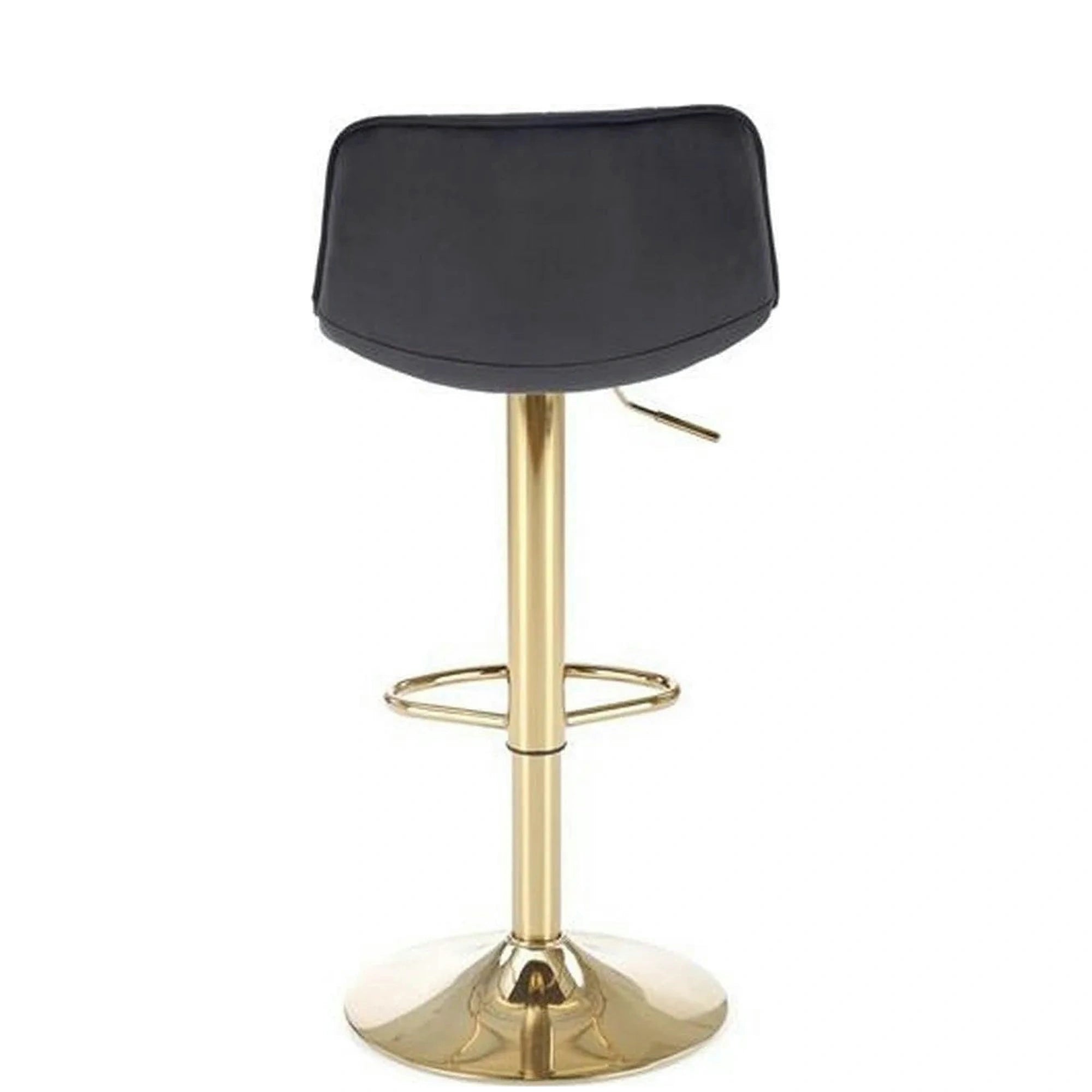 Scaun de bar auriu H120, stofa catifelata/otel, 43x44x84/106 cm