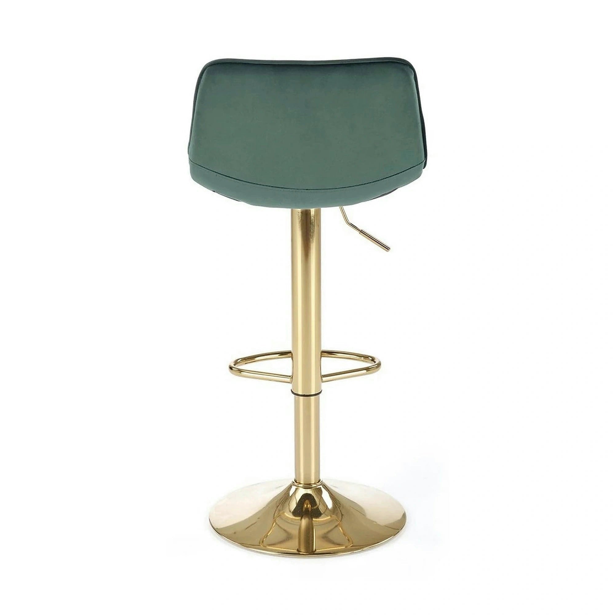 Scaun de bar auriu/verde H120, stofa catifelata/otel, 43x44x84/106 cm