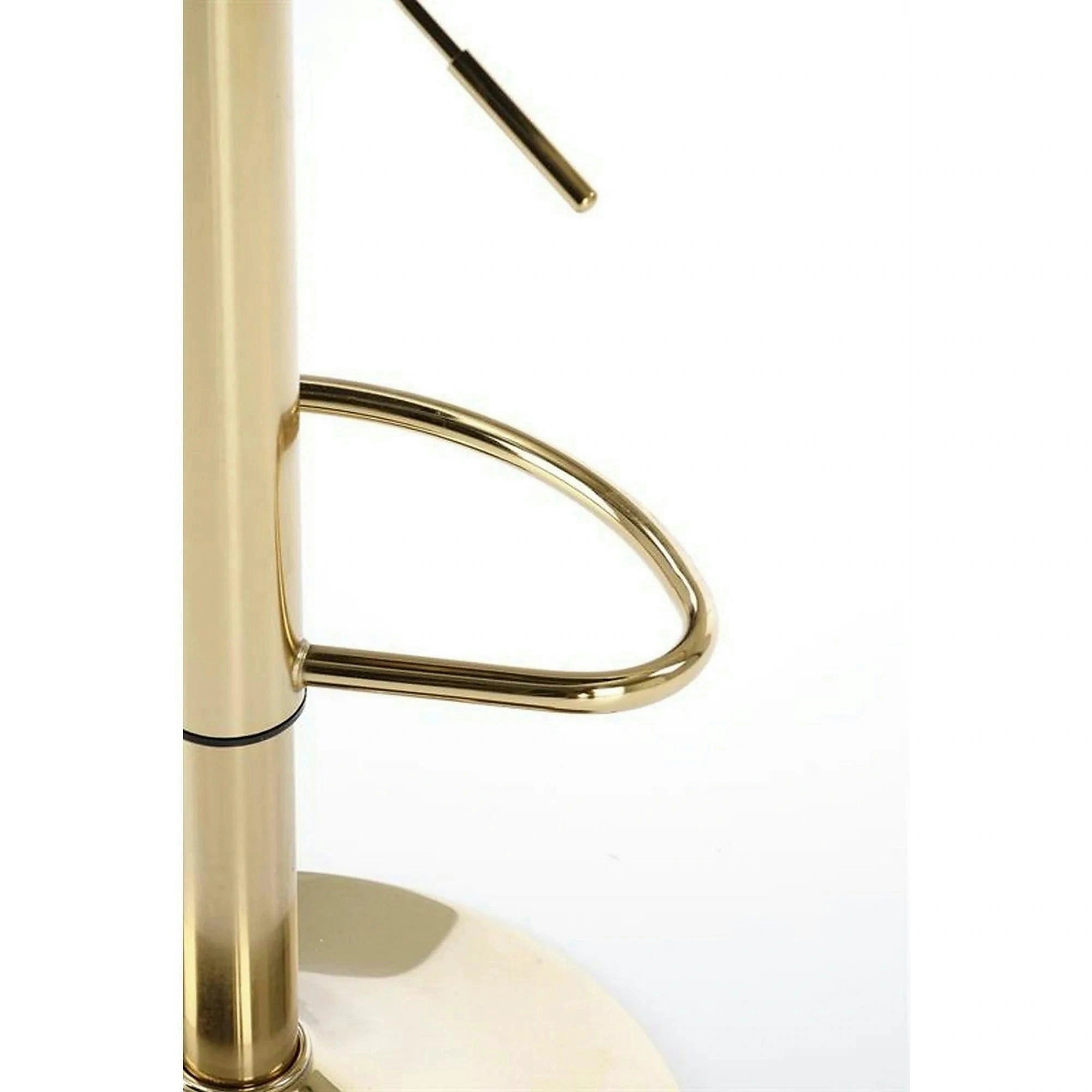 Scaun de bar auriu/verde H120, stofa catifelata/otel, 43x44x84/106 cm