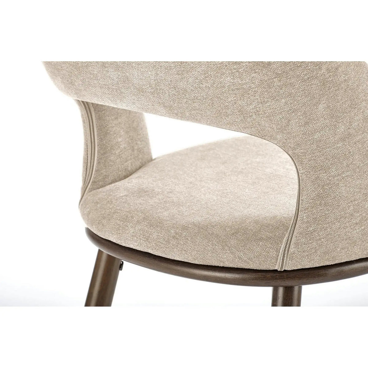 Scaun de bar bej H114, stofa clasica/otel, 48x52x92 cm