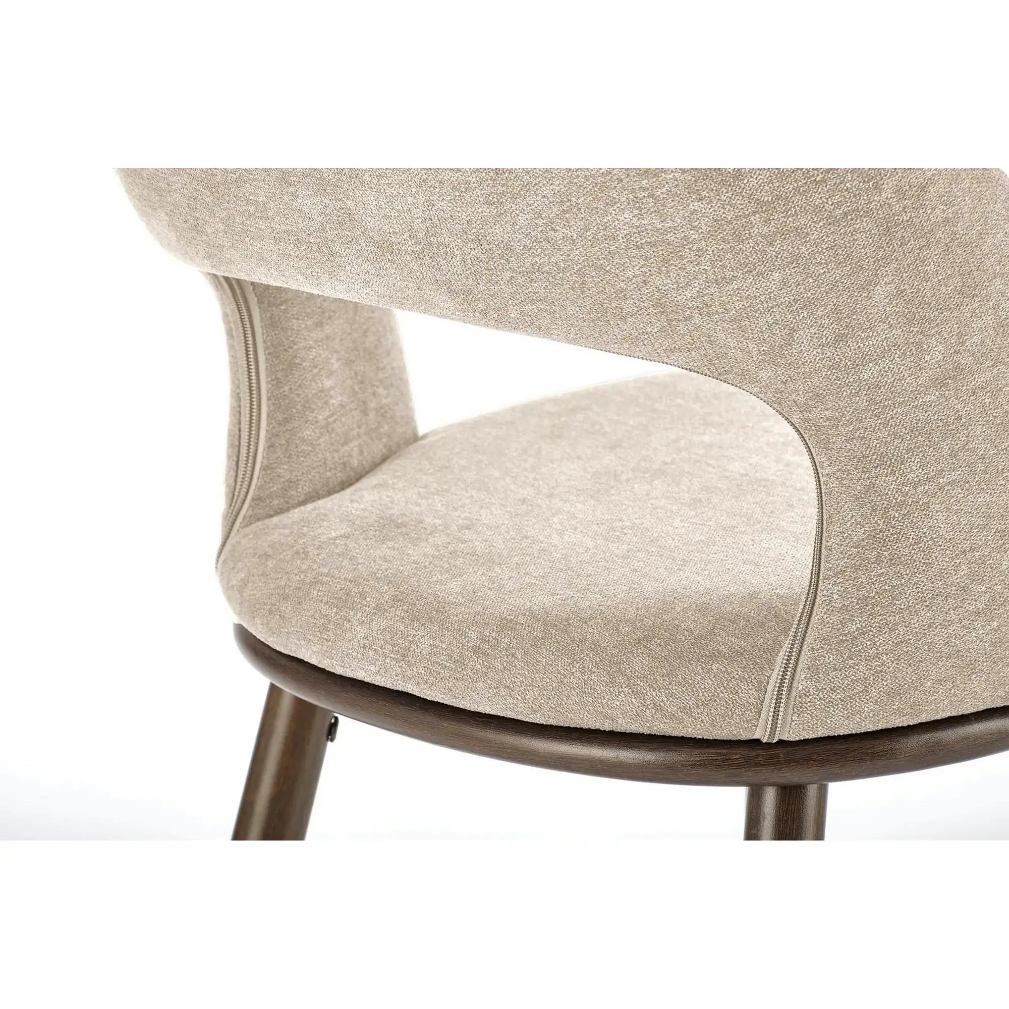 Scaun de bar bej H114, stofa clasica/otel, 48x52x92 cm
