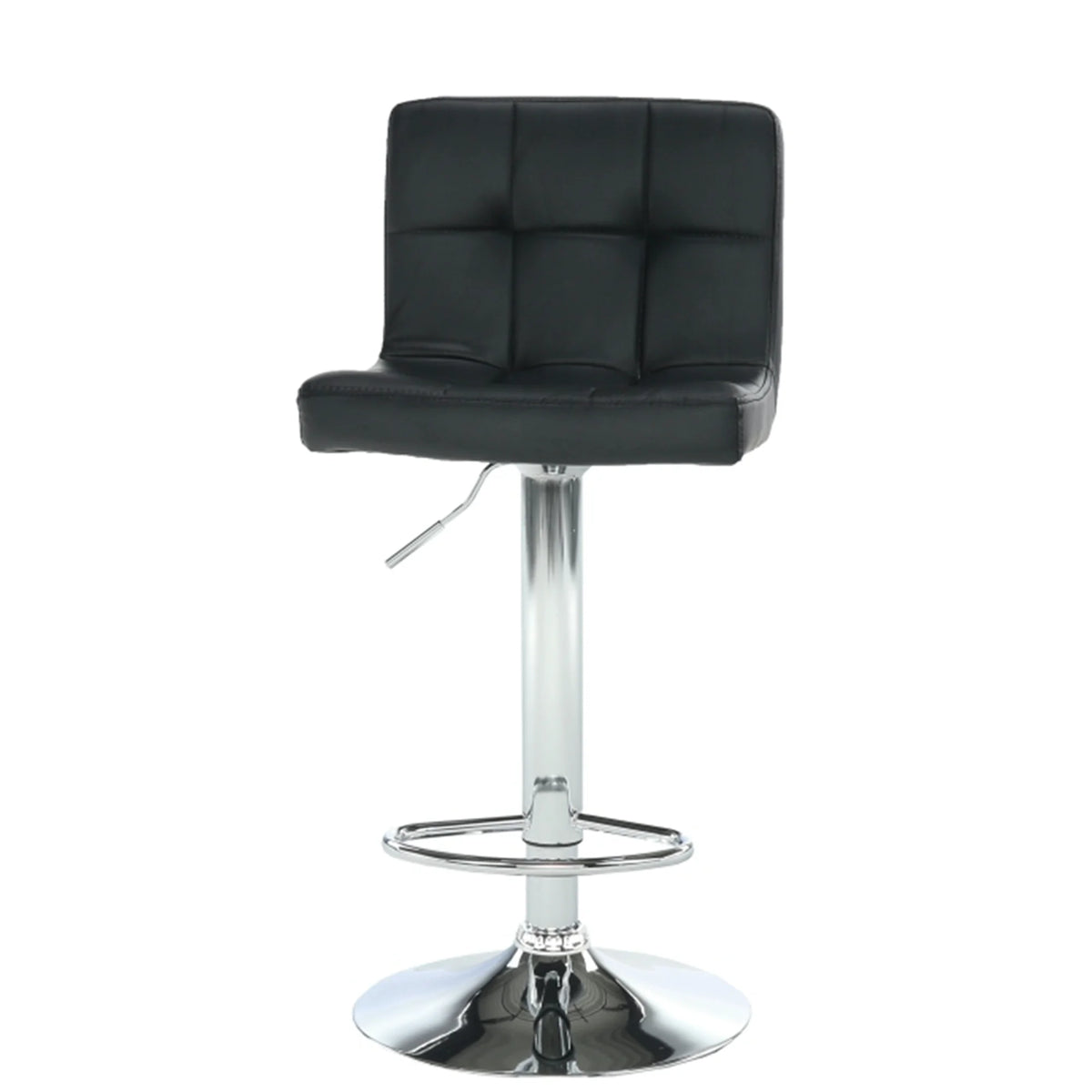 Scaun de bar KANDY NEW, negru/crom, piele ecologica/otel, 40x41x87/107 cm