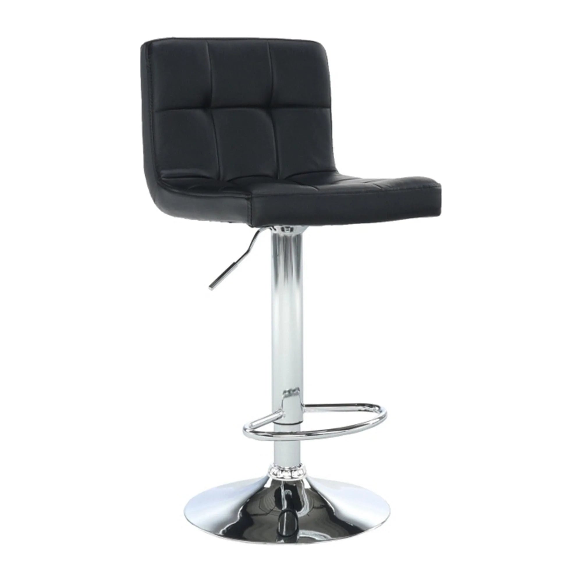 Scaun de bar KANDY NEW, negru/crom, piele ecologica/otel, 40x41x87/107 cm