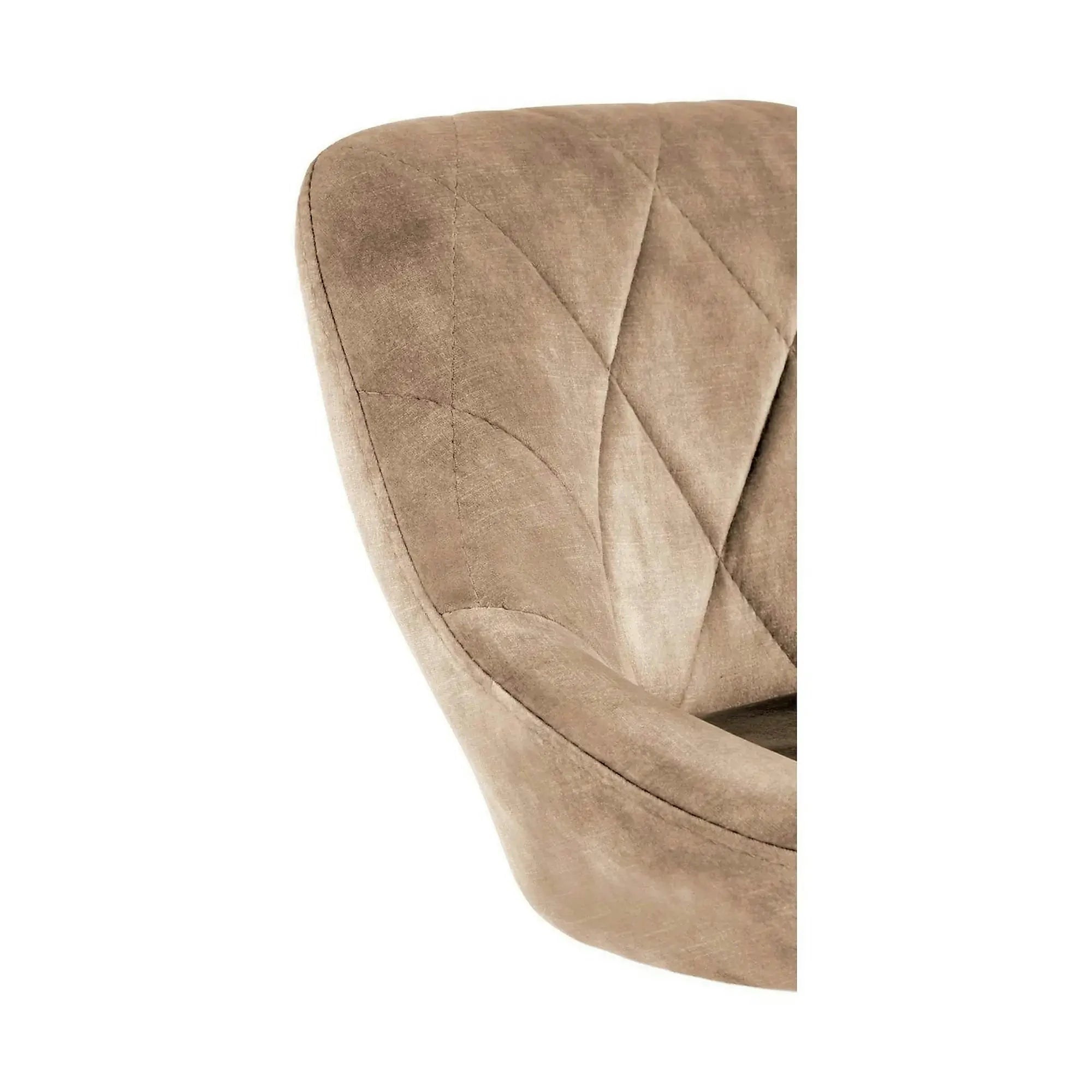 Scaun de bar rotativ H101, bej/negru, stofa catifelata/metal, 47x45x84/106 cm