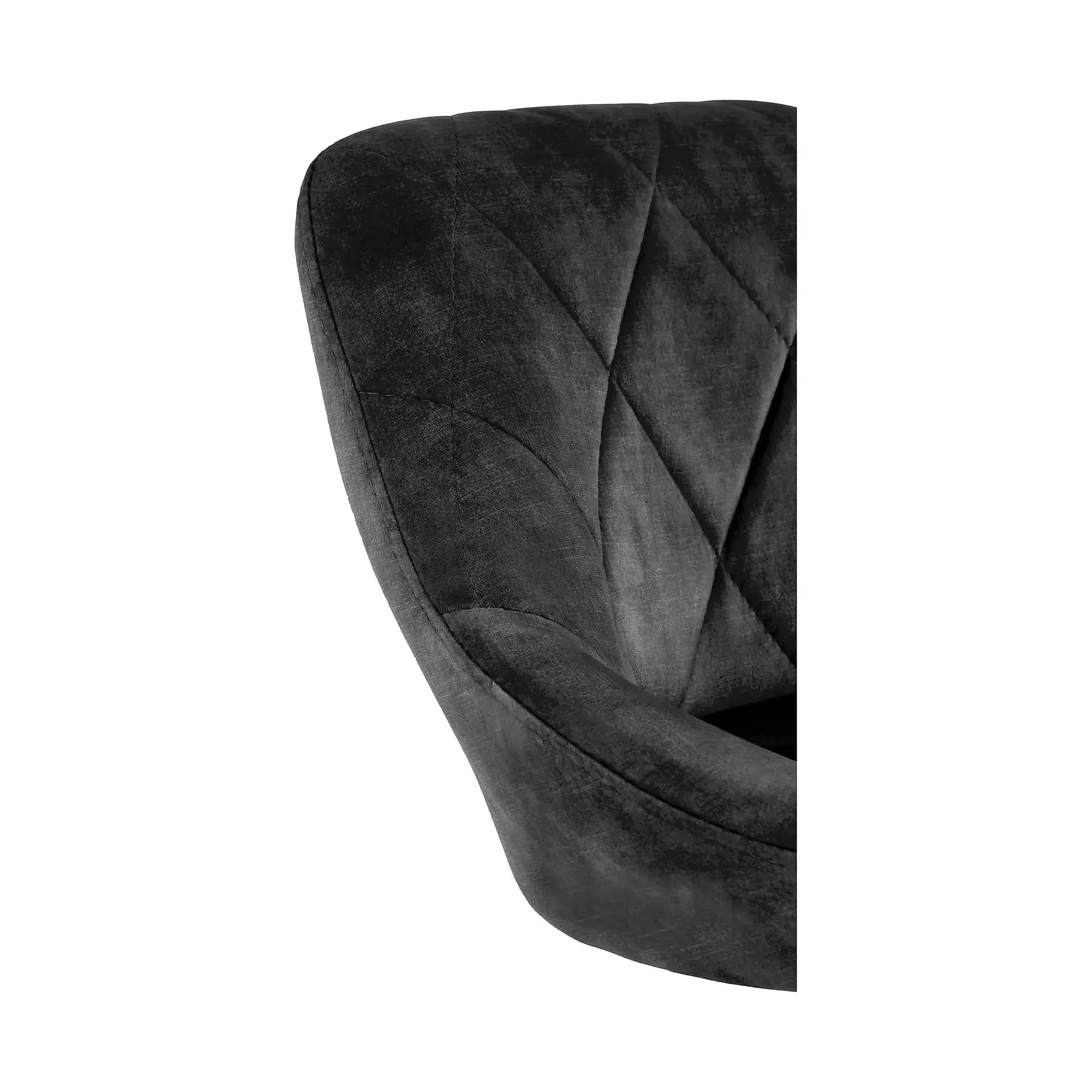 Scaun de bar rotativ H101, negru, stofa catifelata/otel, 47x45x84/106 cm