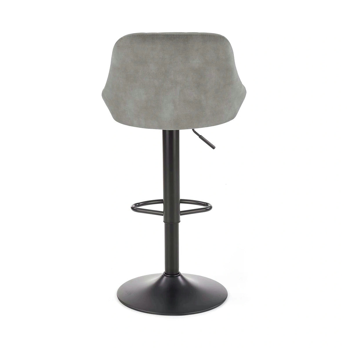 Scaun de bar rotativ H101, stofa catifelata gri - Bluvel 14, 47x45x106 cm