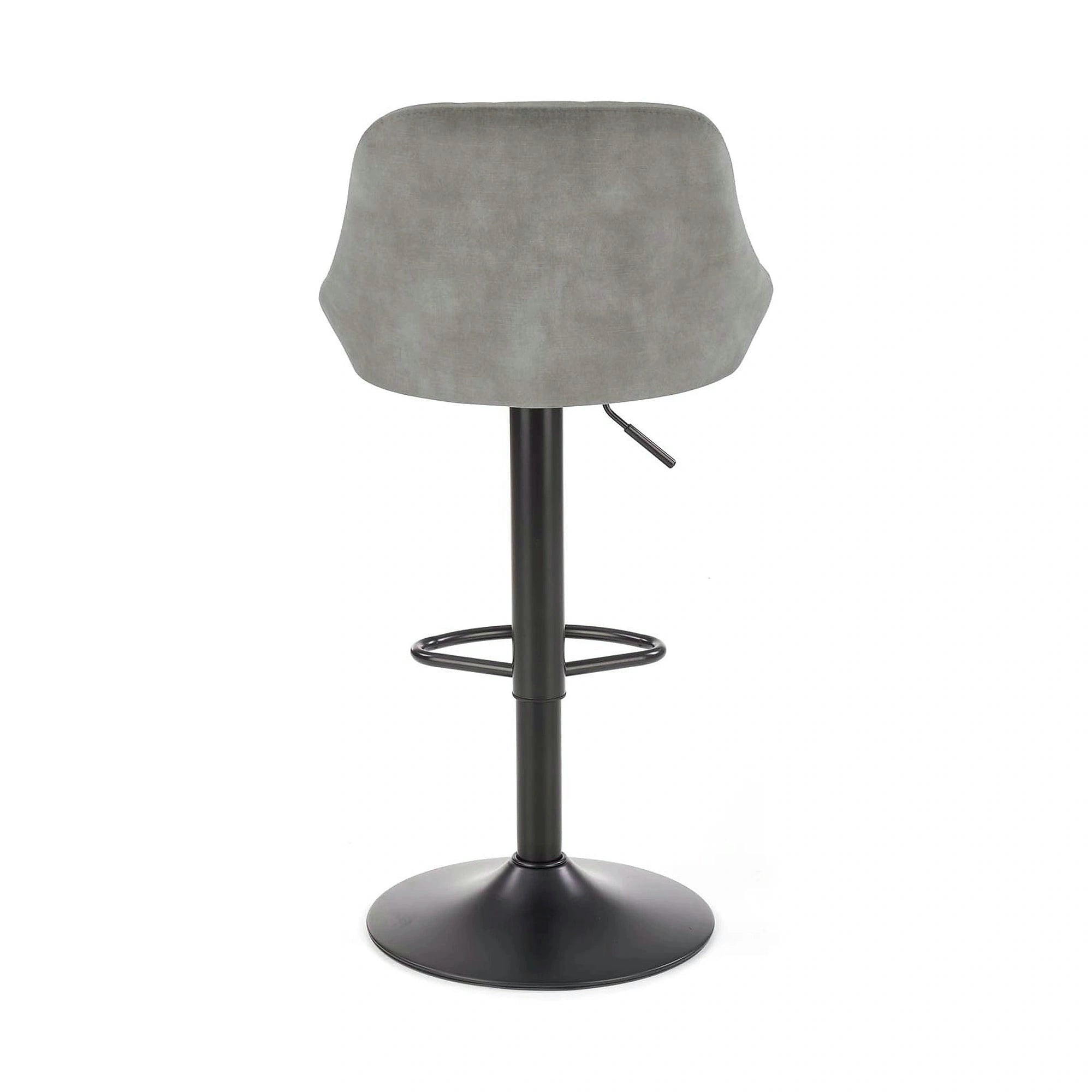 Scaun de bar rotativ H101, stofa catifelata gri - Bluvel 14, 47x45x106 cm