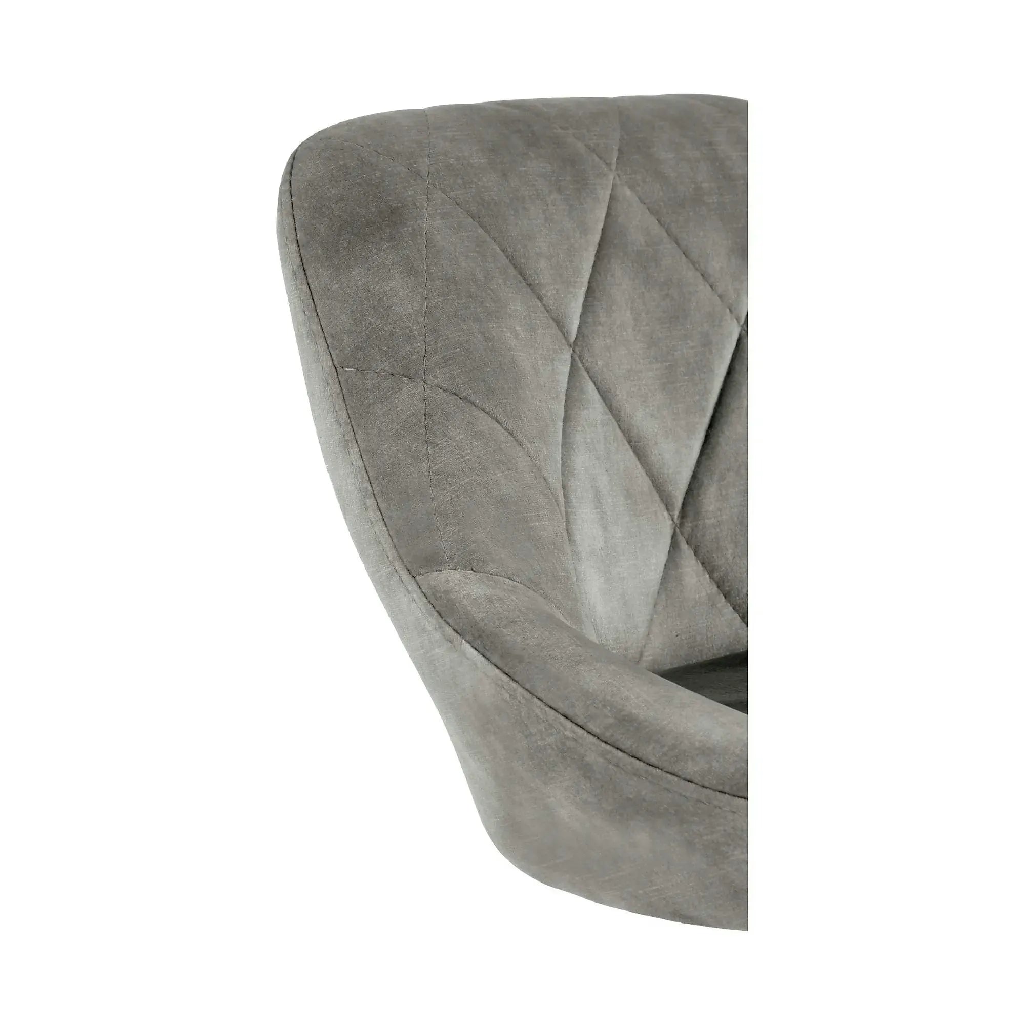 Scaun de bar rotativ H101, stofa catifelata gri - Bluvel 14, 47x45x106 cm