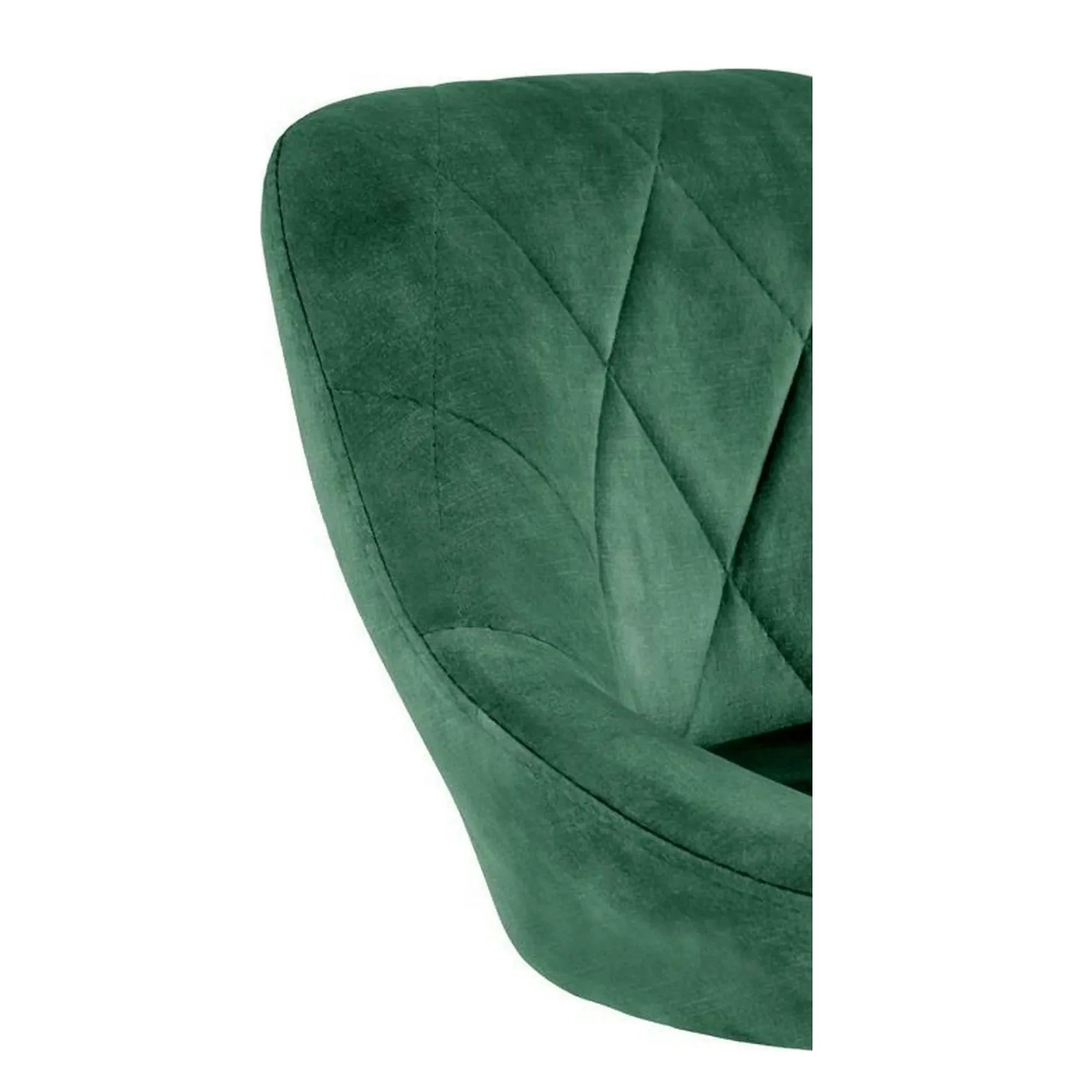 Scaun de bar rotativ H101, verde inchis/negru, stofa catifelata/metal, 47x45x84/106 cm