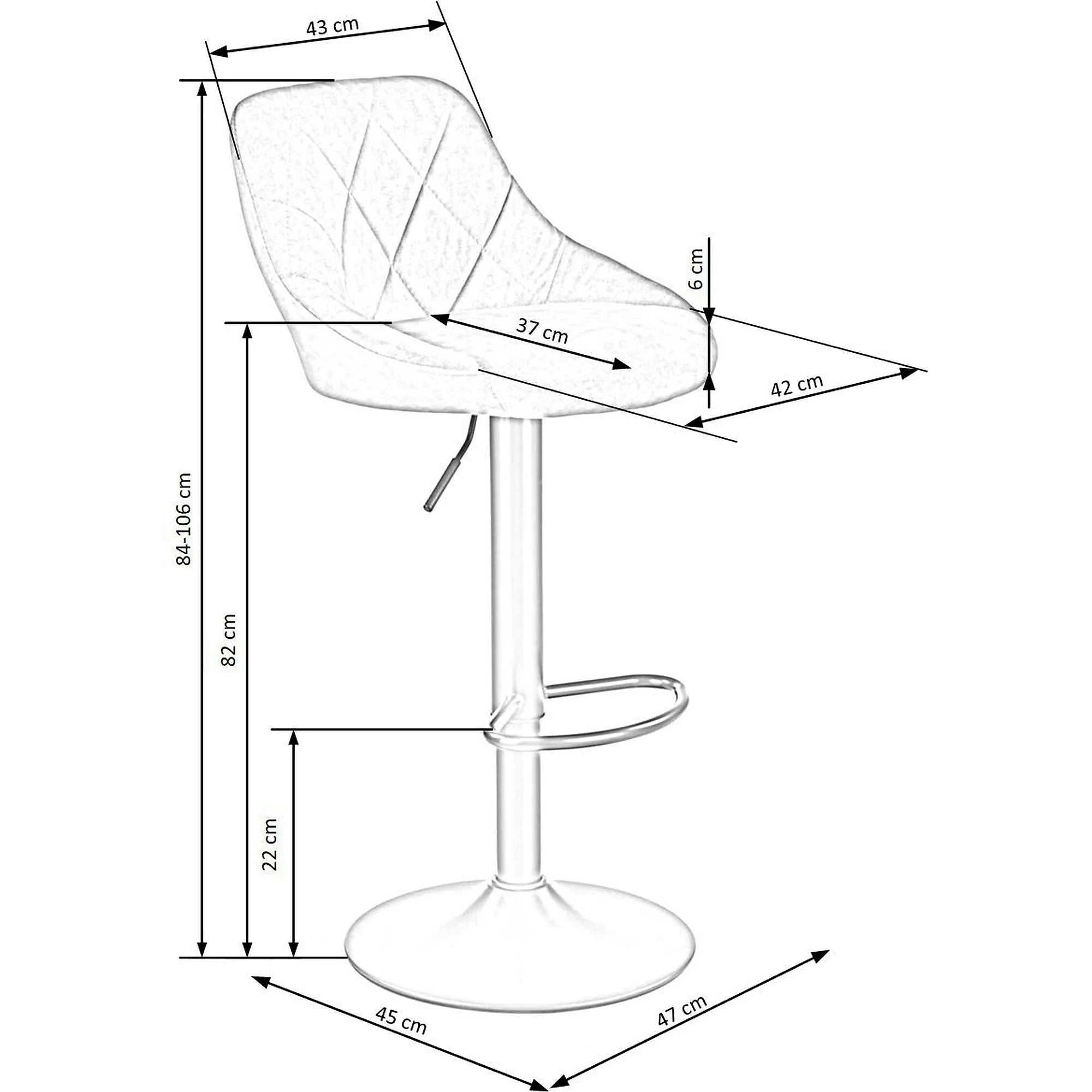 Scaun de bar rotativ H101, verde inchis/negru, stofa catifelata/metal, 47x45x84/106 cm