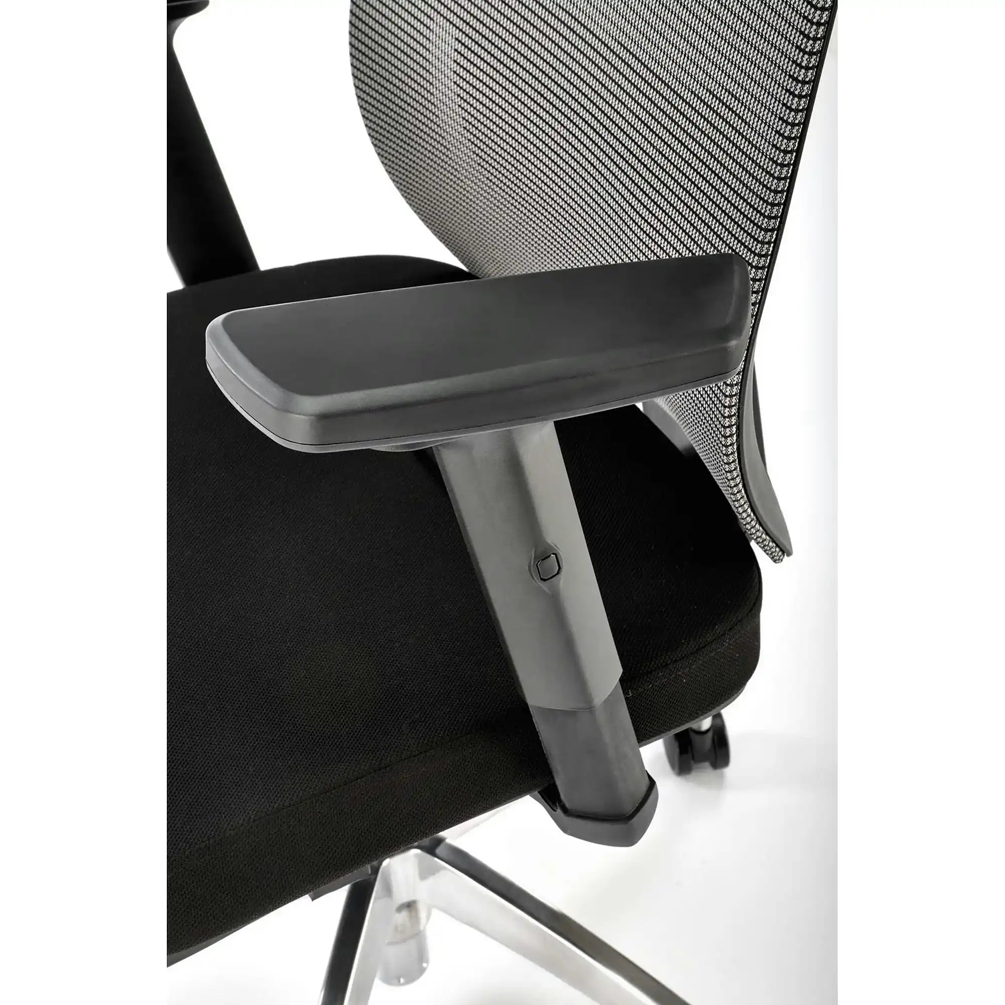 Scaun de birou ADMIRAL, negru/gri, stofa/plasa/aluminiu, 68x60x120/130 cm