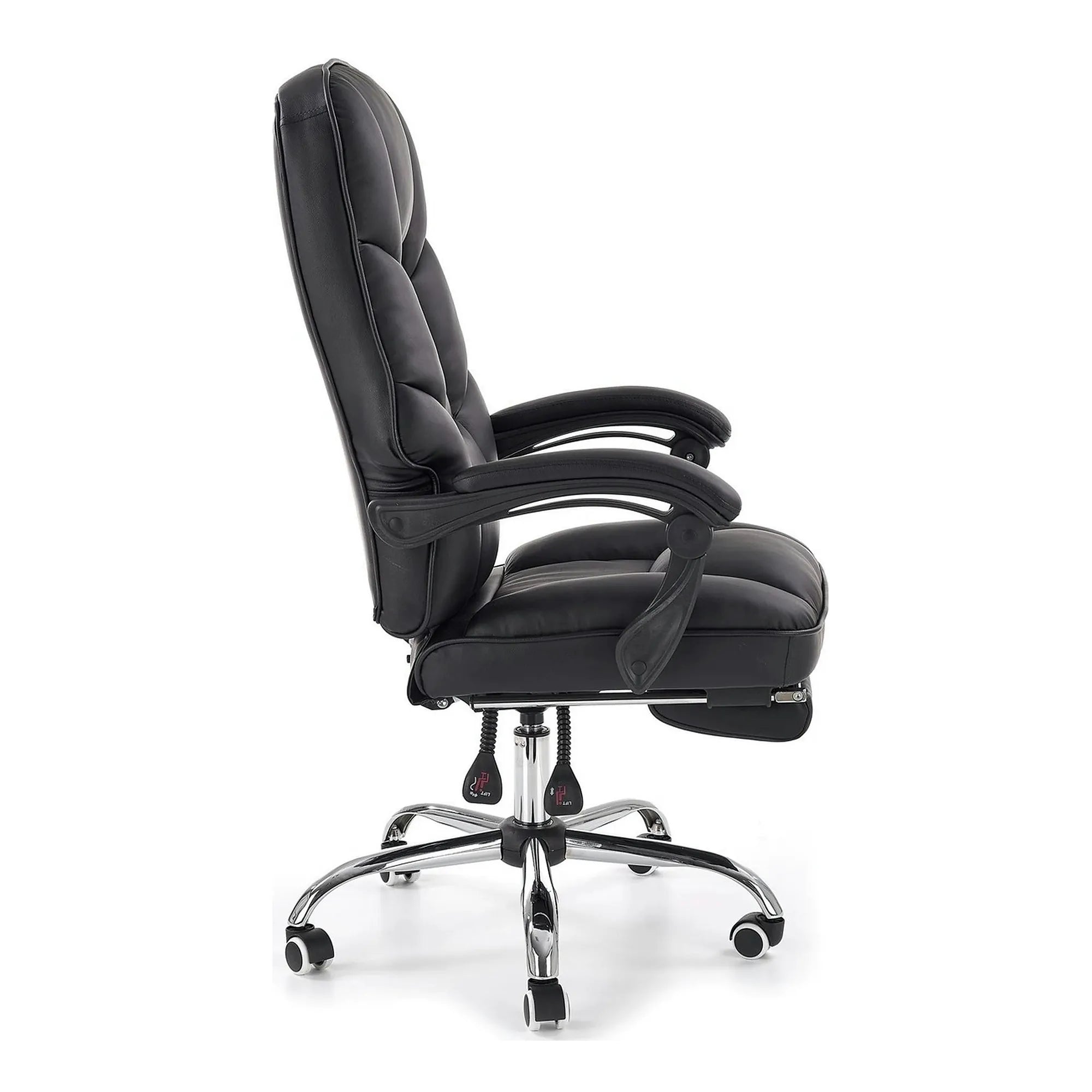 Scaun de birou ALVIN, negru, piele ecologica, 66x70x118/125 cm