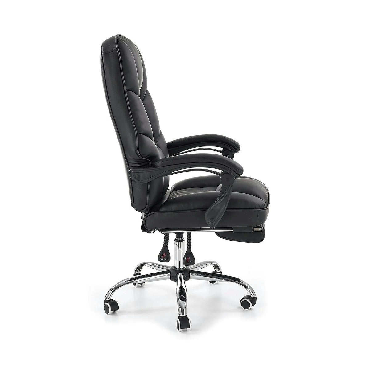 Scaun de birou ALVIN, negru, piele ecologica, 66x70x118/125 cm