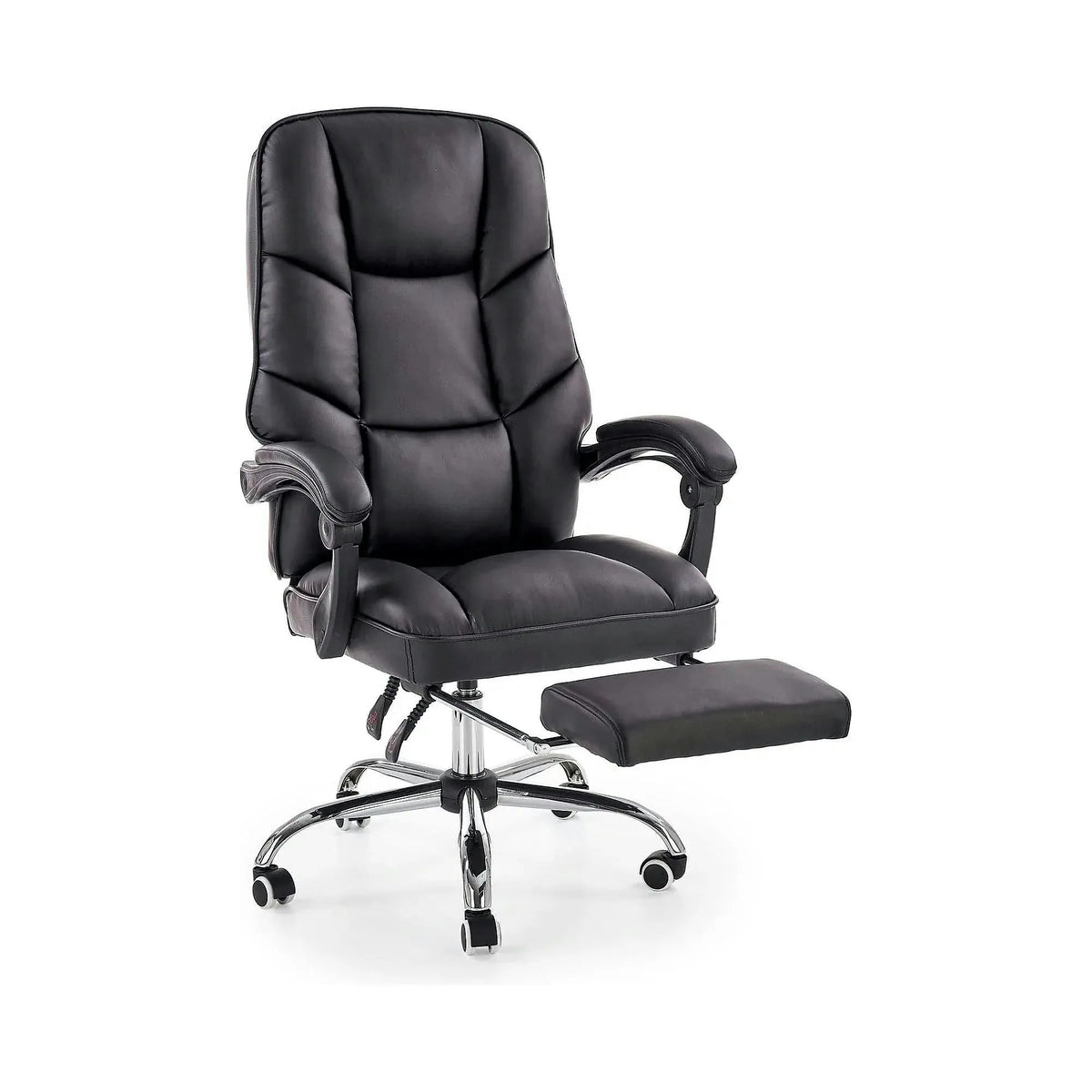 Scaun de birou ALVIN, negru, piele ecologica, 66x70x118/125 cm