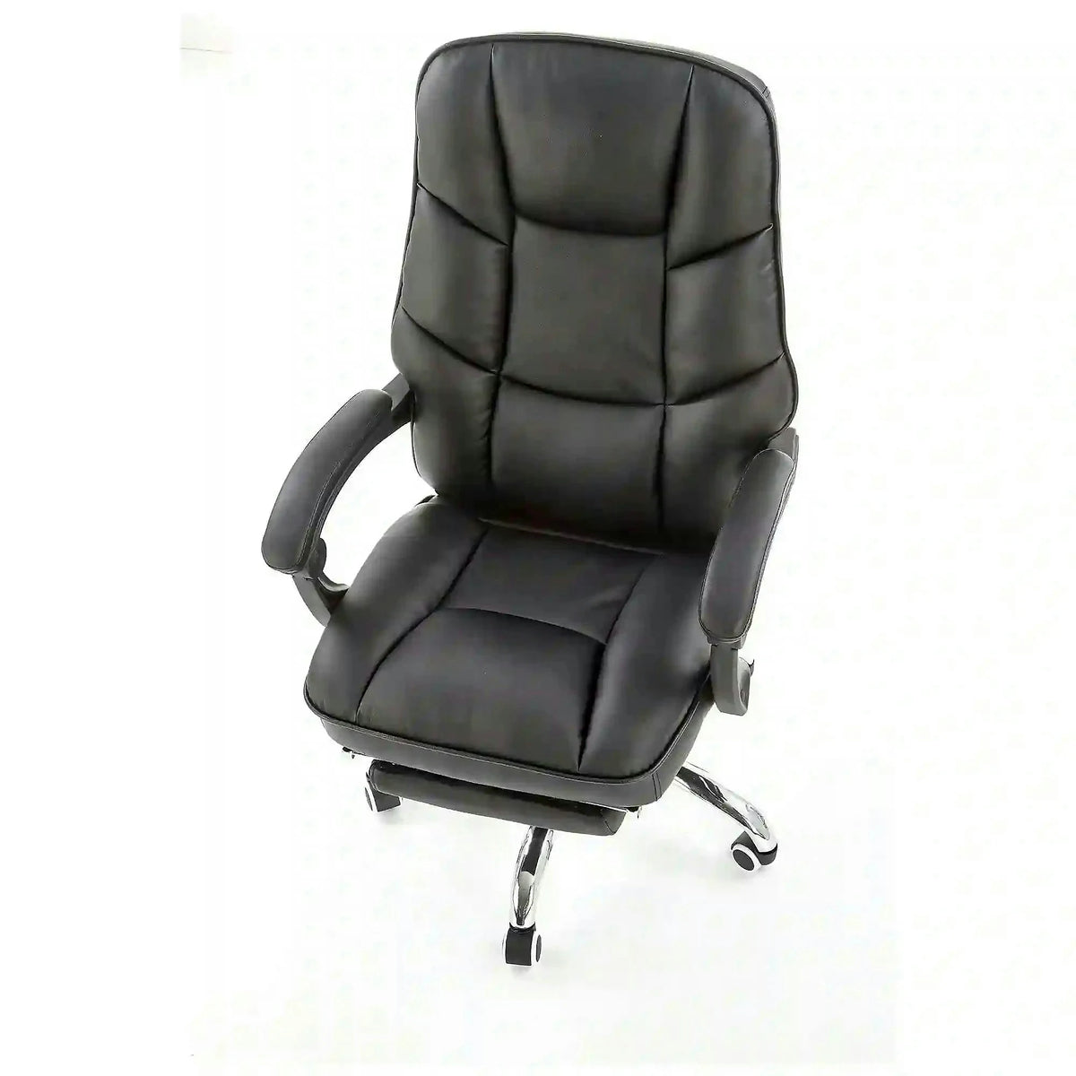 Scaun de birou ALVIN, negru, piele ecologica, 66x70x118/125 cm