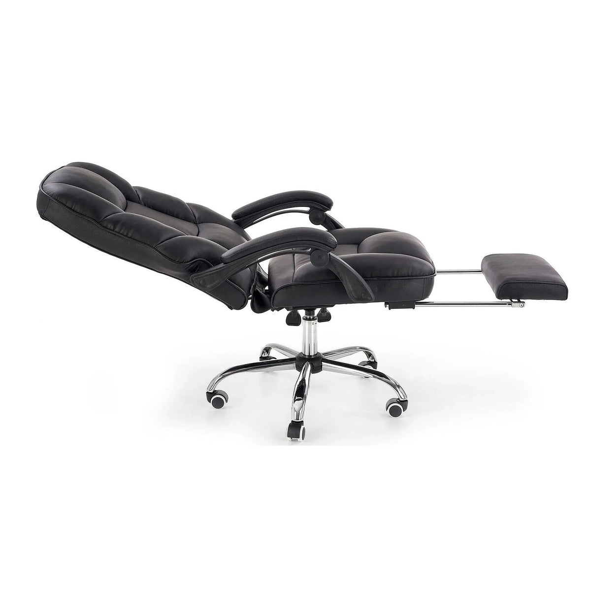 Scaun de birou ALVIN, negru, piele ecologica, 66x70x118/125 cm