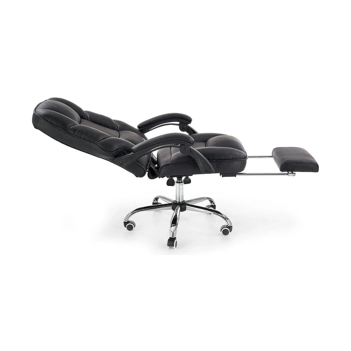 Scaun de birou ALVIN, negru, piele ecologica, 66x70x118/125 cm