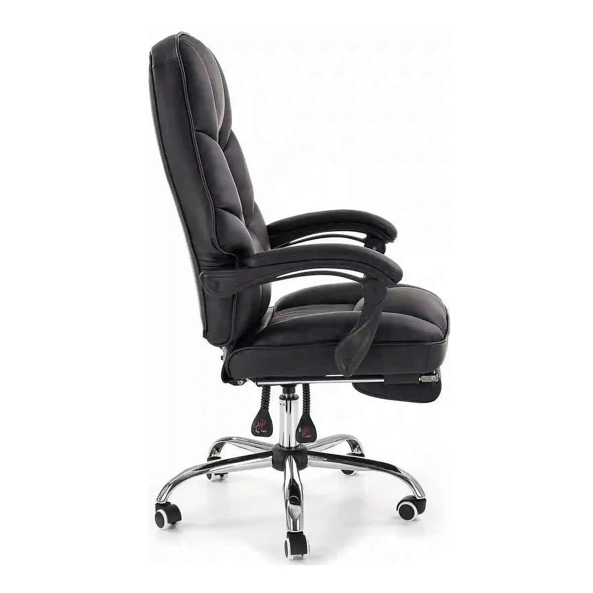 Scaun de birou ALVIN, negru, piele ecologica, 66x70x118/125 cm
