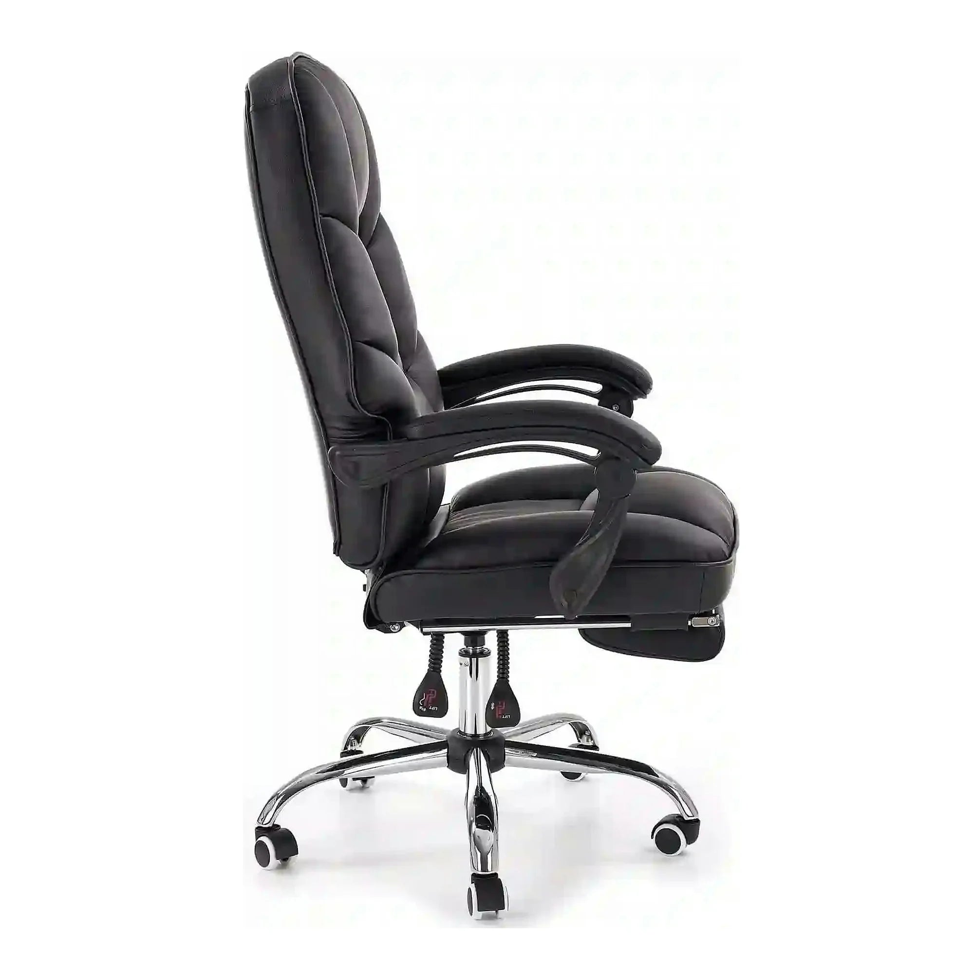 Scaun de birou ALVIN, negru, piele ecologica, 66x70x118/125 cm