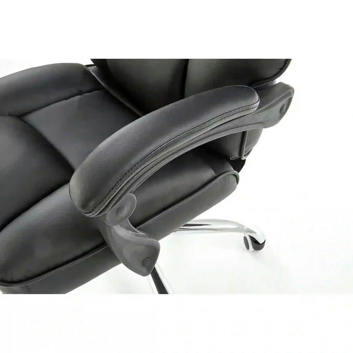 Scaun de birou ALVIN, negru, piele ecologica, 66x70x118/125 cm