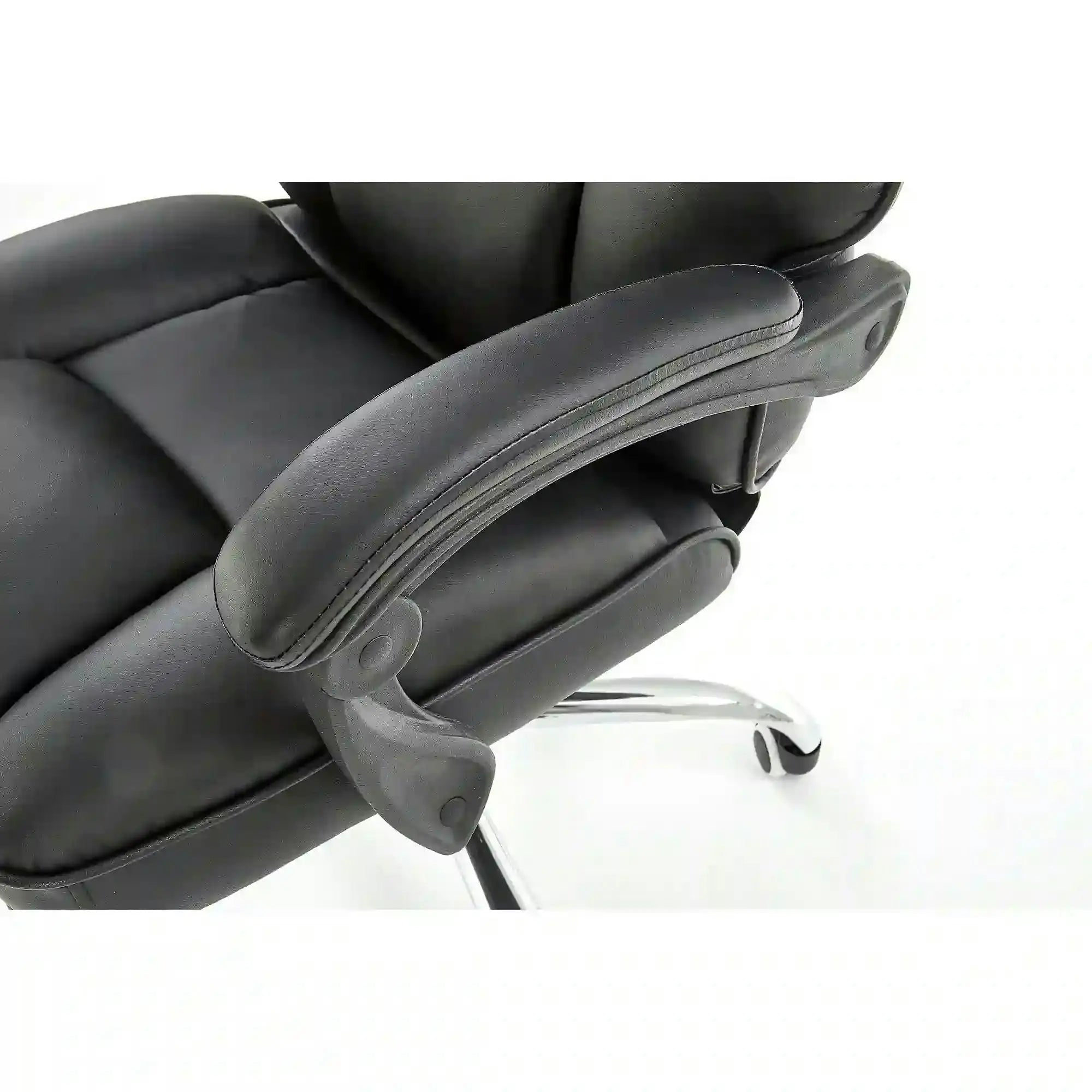 Scaun de birou ALVIN, negru, piele ecologica, 66x70x118/125 cm