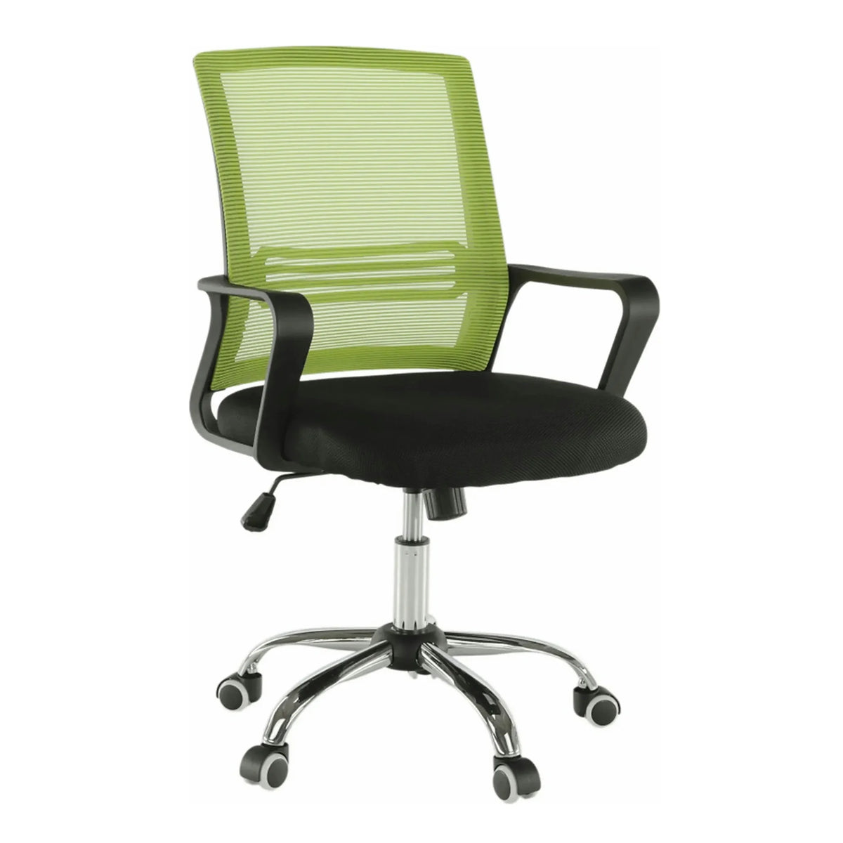 Scaun de birou APOLO, verde/negru, stofa/plasa/metal, 61x54x87/95 cm