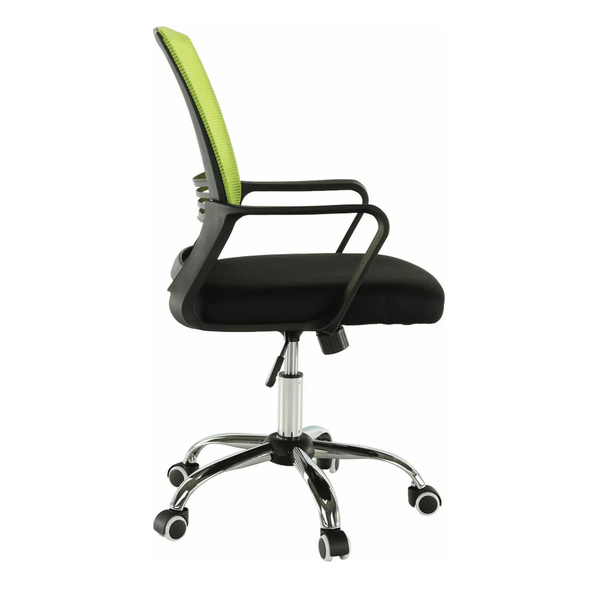 Scaun de birou APOLO, verde/negru, stofa/plasa/metal, 61x54x87/95 cm