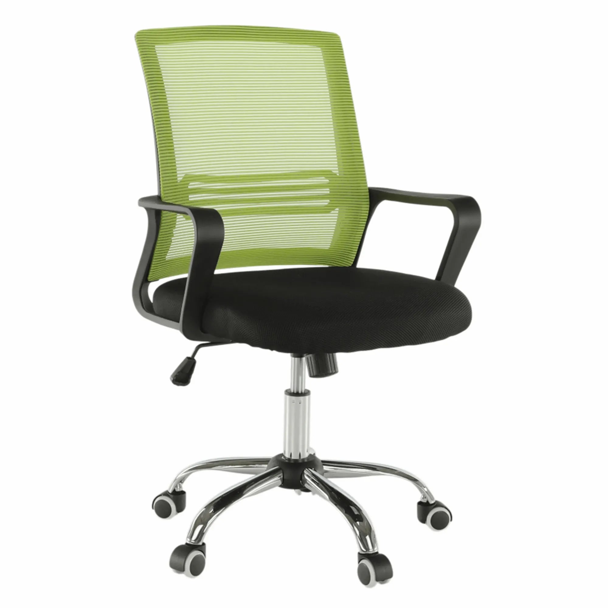 Scaun de birou APOLO, verde/negru, stofa/plasa/metal, 61x54x87/95 cm
